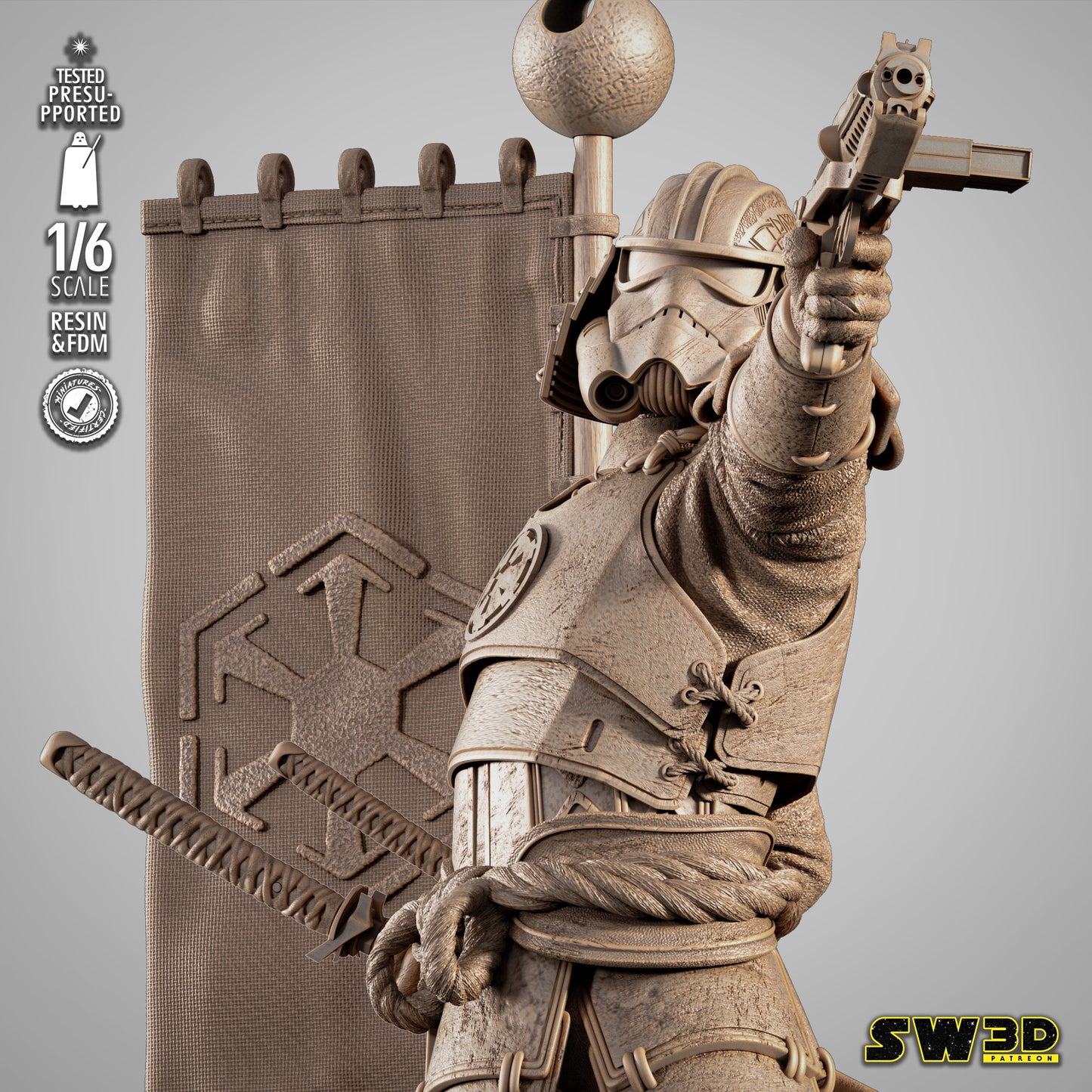 Stormtrooper Samurai (Star Wars) - Fan Art - 3D Print Model Kit