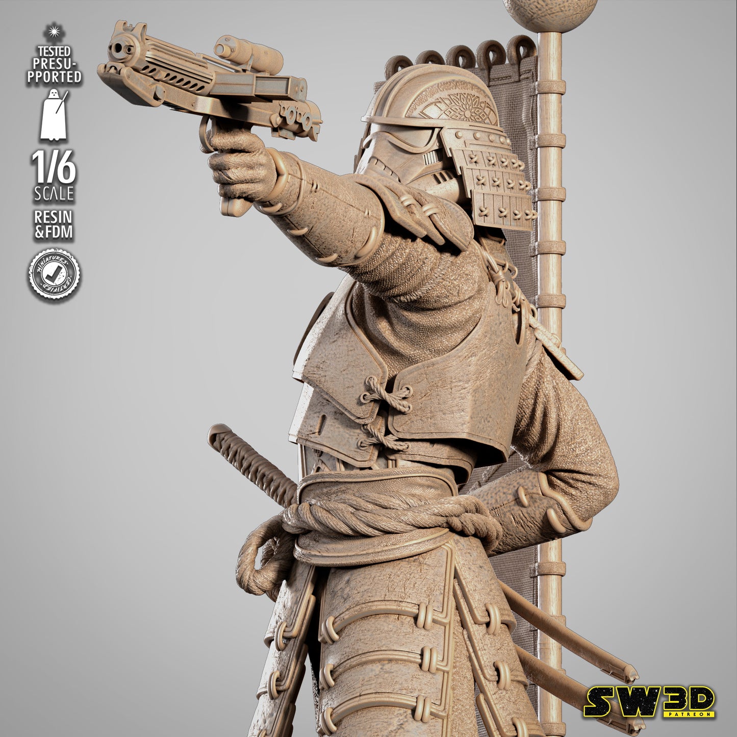 Stormtrooper Samurai (Star Wars) - Fan Art - 3D Print Model Kit