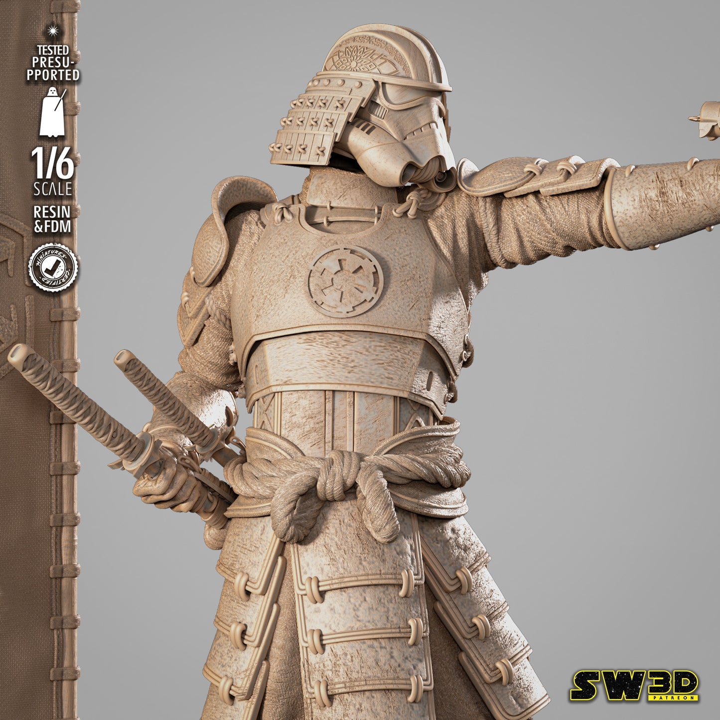 Stormtrooper Samurai (Star Wars) - Fan Art - 3D Print Model Kit