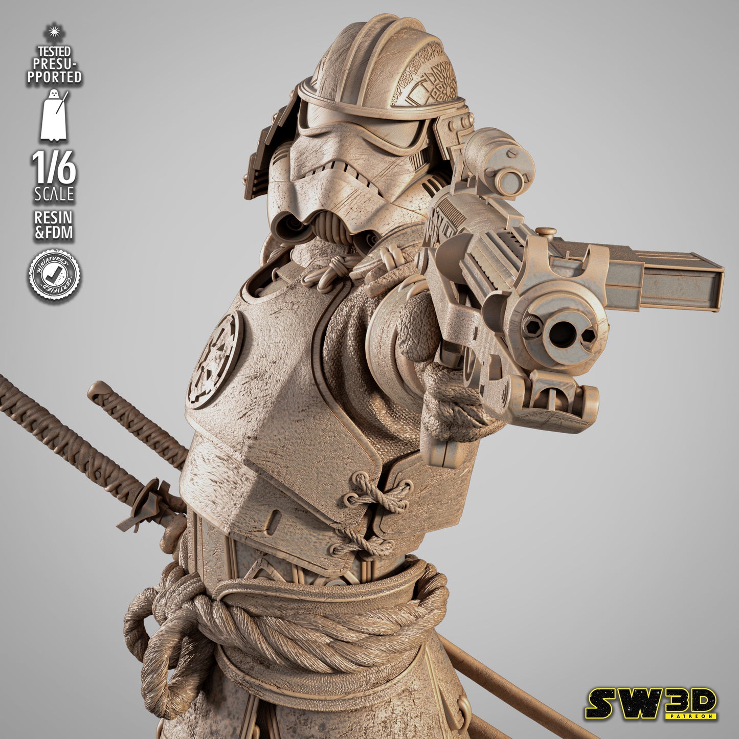 Stormtrooper Samurai (Star Wars) - Fan Art - 3D Print Model Kit