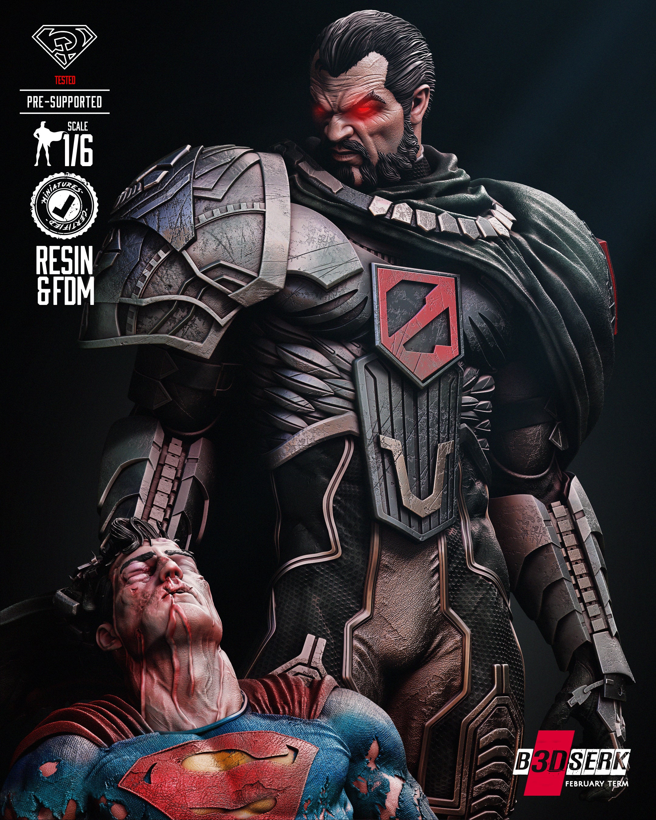 Zod & Superman Sculpt (Fan Art) - 6 or 12 scale - 3D Print kit