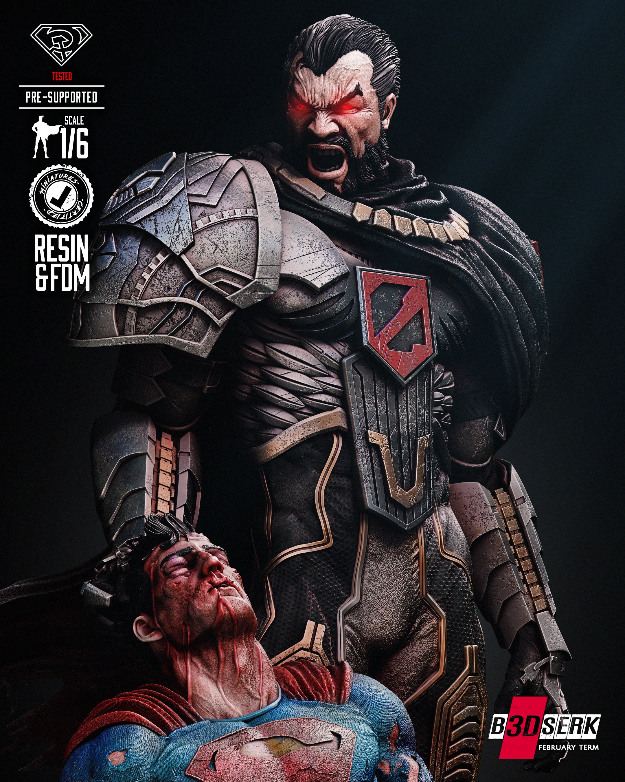 Zod & Superman Sculpt (Fan Art) - 6 or 12 scale - 3D Print kit