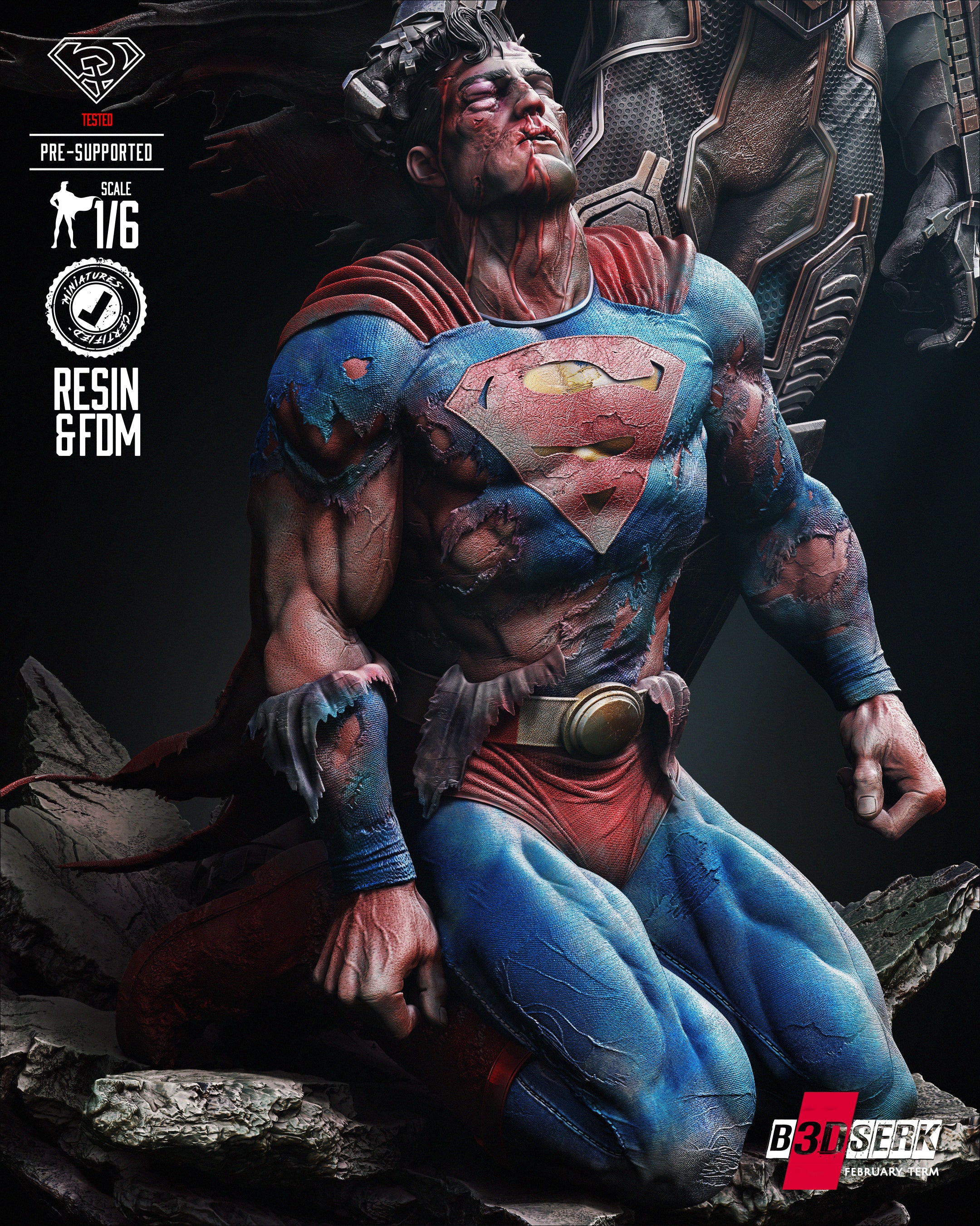 Zod & Superman Sculpt (Fan Art) - 6 or 12 scale - 3D Print kit