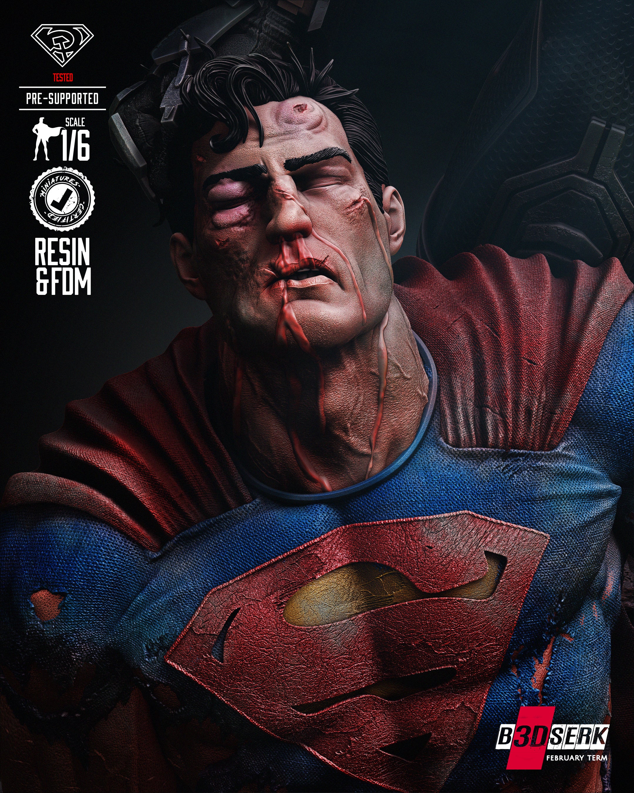 Zod & Superman Sculpt (Fan Art) - 6 or 12 scale - 3D Print kit