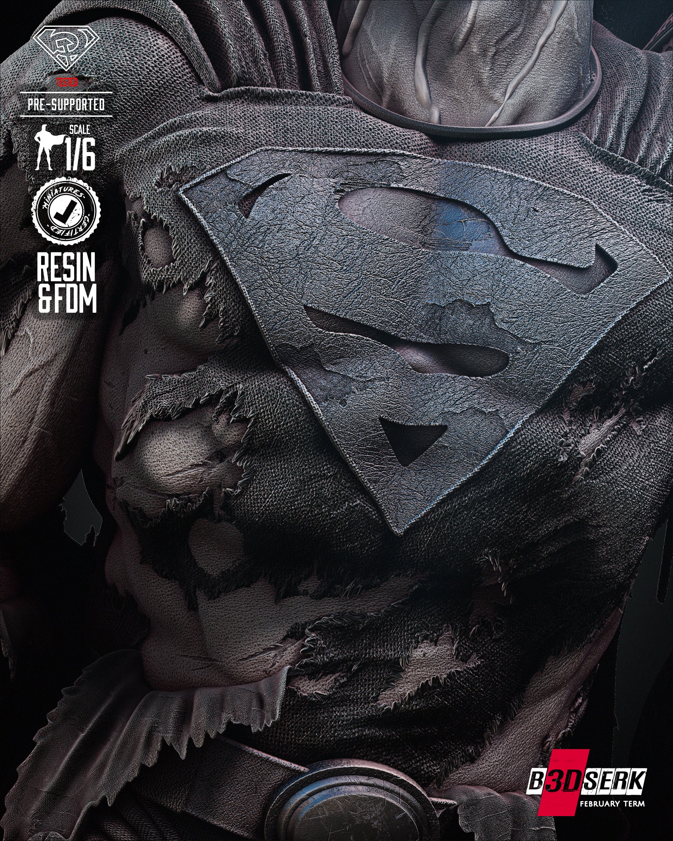 Zod & Superman Sculpt (Fan Art) - 6 or 12 scale - 3D Print kit