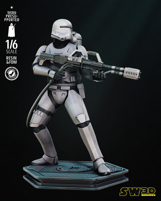 Flame Trooper (Star Wars) Fan Art - 6th or 12th scale - 3D Printed