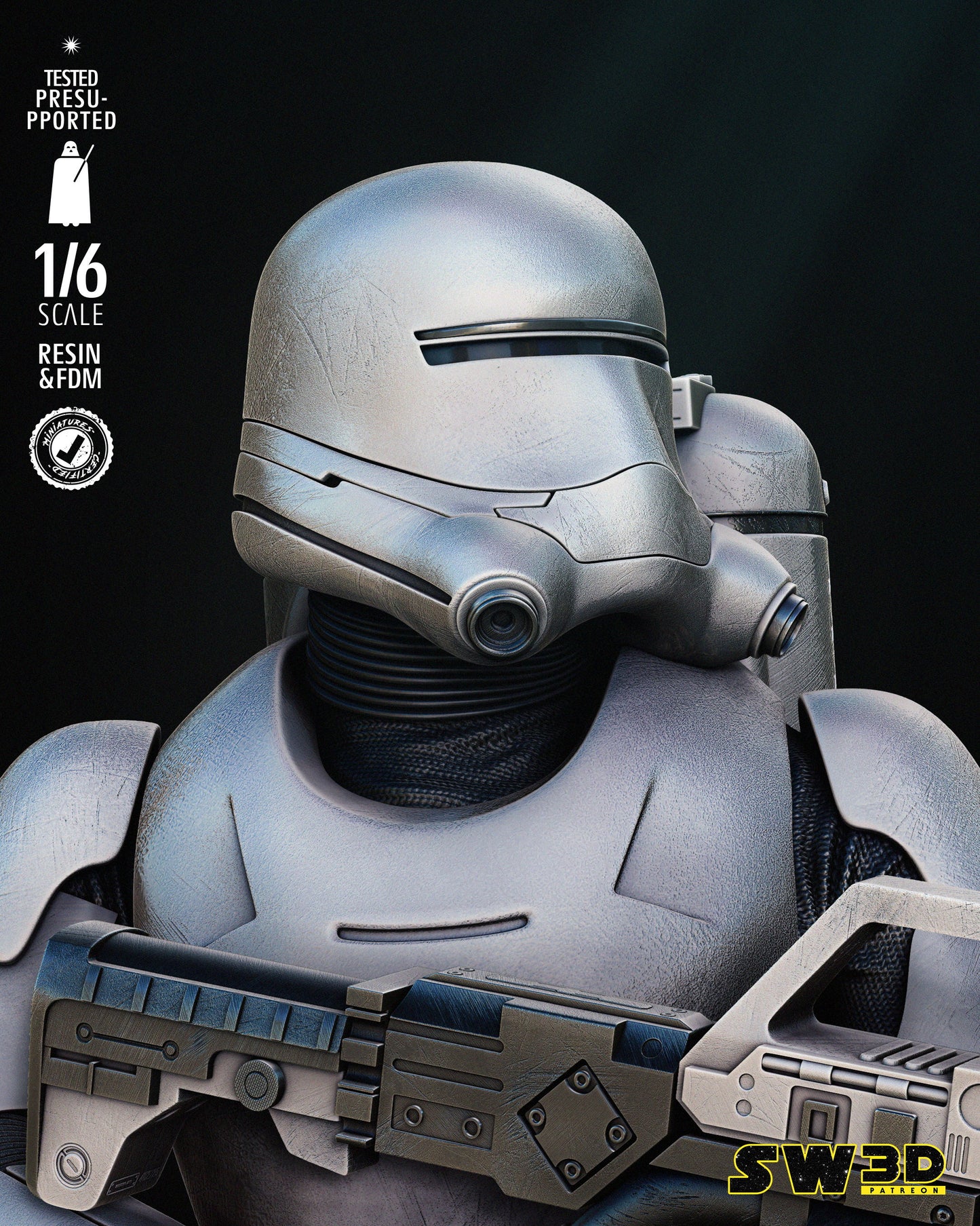 Flame Trooper (Star Wars) Fan Art - 6th or 12th scale - 3D Printed