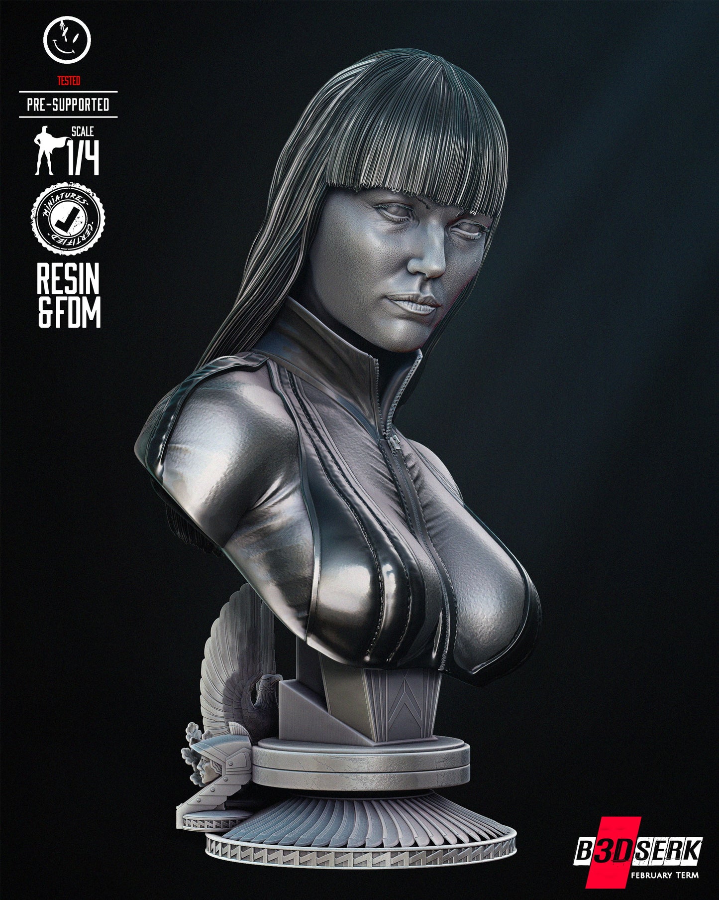 Silk Spectre Portrait Fan Art 4 Or 8 Scale 3D Print Kit ModelShack silk-spectre-portrait-fan-art-4-or-8-scale-3d-print-kit-modelshack