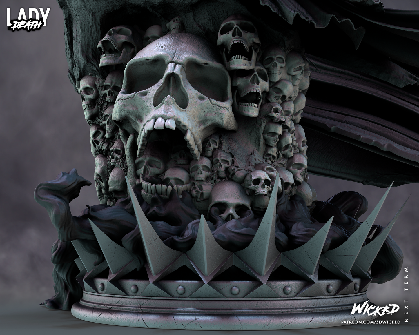 Lady Death Statue (Fan Art) - 6 or 12 scale (482mm or 241mm) - 3D Print