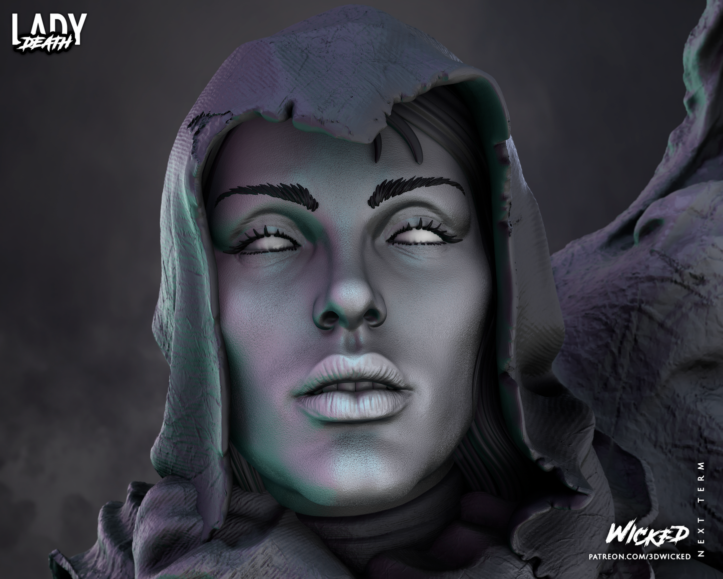 Lady Death Statue (Fan Art) - 6 or 12 scale (482mm or 241mm) - 3D Print