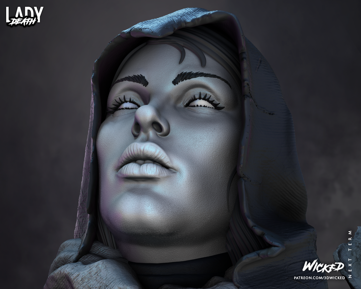 Lady Death Statue (Fan Art) - 6 or 12 scale (482mm or 241mm) - 3D Print