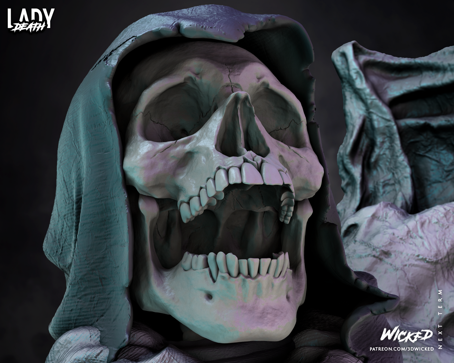 Lady Death Statue (Fan Art) - 6 or 12 scale (482mm or 241mm) - 3D Print
