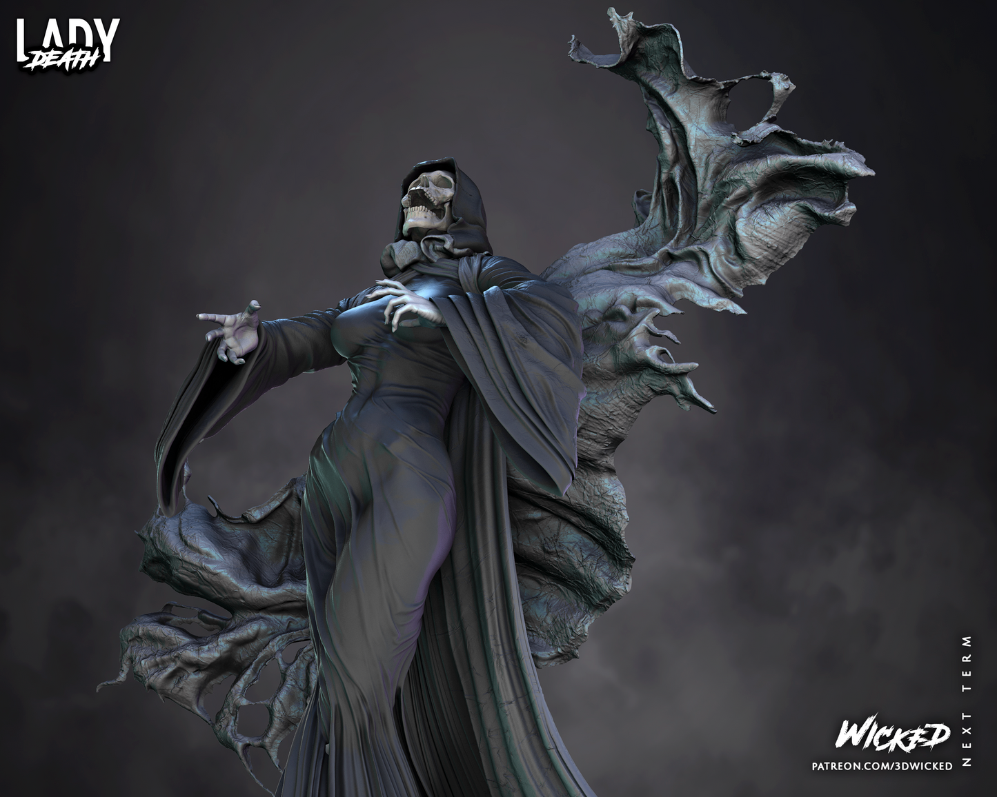 Lady Death Statue (Fan Art) - 6 or 12 scale (482mm or 241mm) - 3D Print