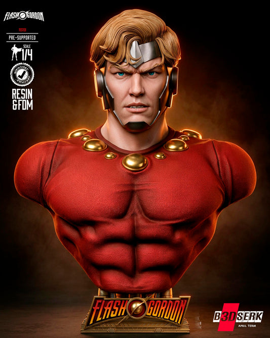Flash Gordon (Bust) 3D Model Kit -4 or 8 scale (Fan Art)