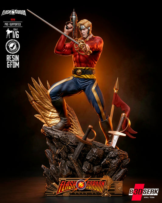 Flash Gordon (Statue) 3D Model Kit -6 or 12 scale (Fan Art)