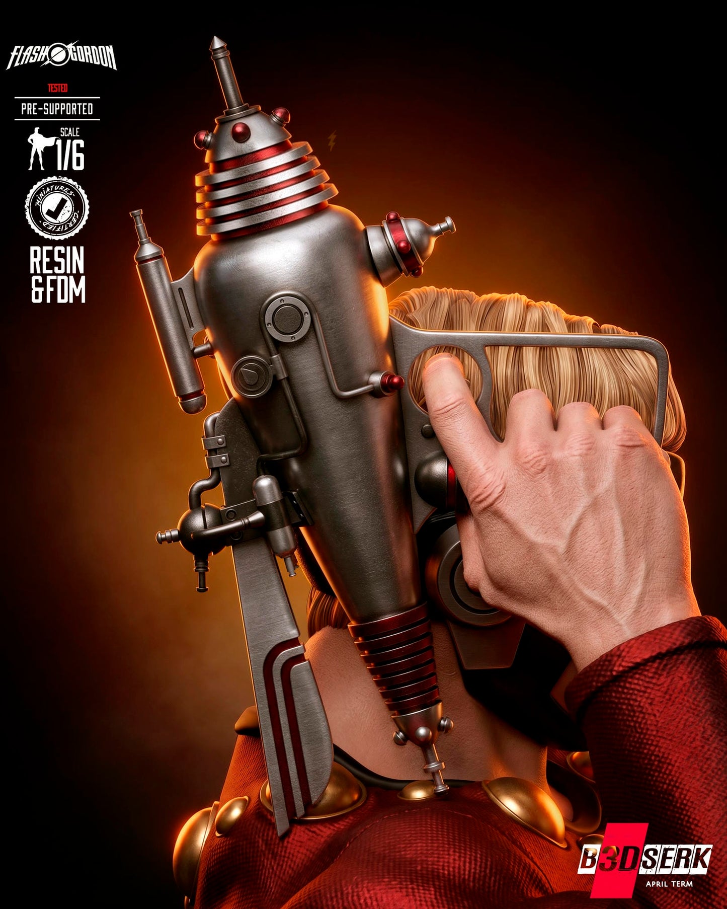 Flash Gordon (Statue) 3D Model Kit -6 or 12 scale (Fan Art)