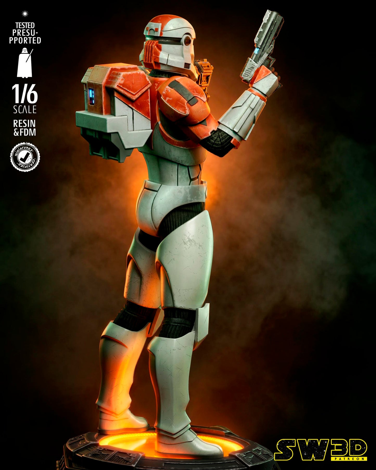 Clone Commander Statue (Star Wars) - 3D printed model kit (Fan Art)