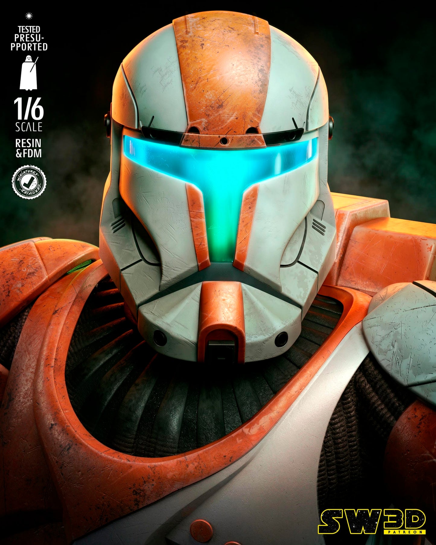 Clone Commander Statue (Star Wars) - 3D printed model kit (Fan Art)