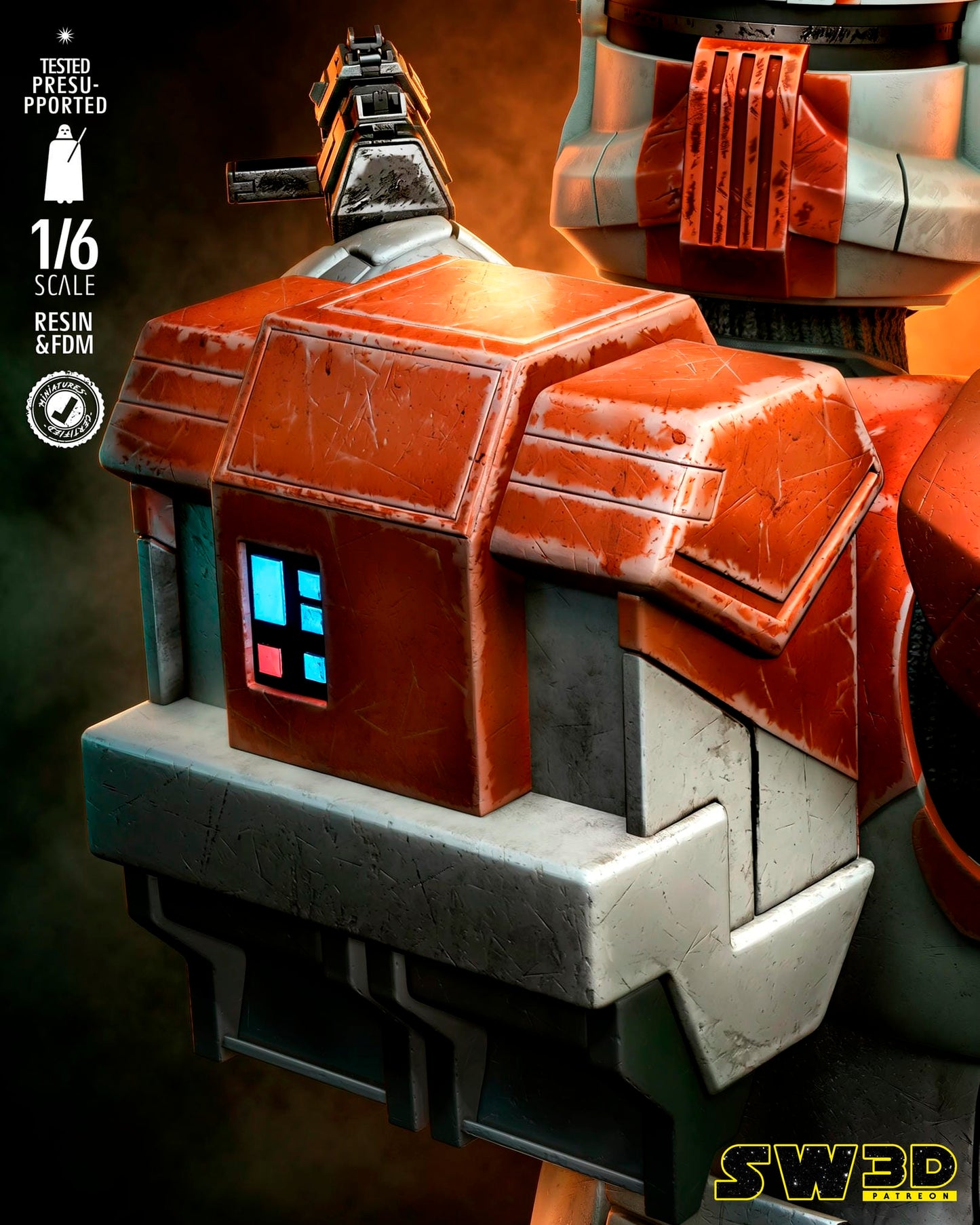 Clone Commander Statue (Star Wars) - 3D printed model kit (Fan Art)