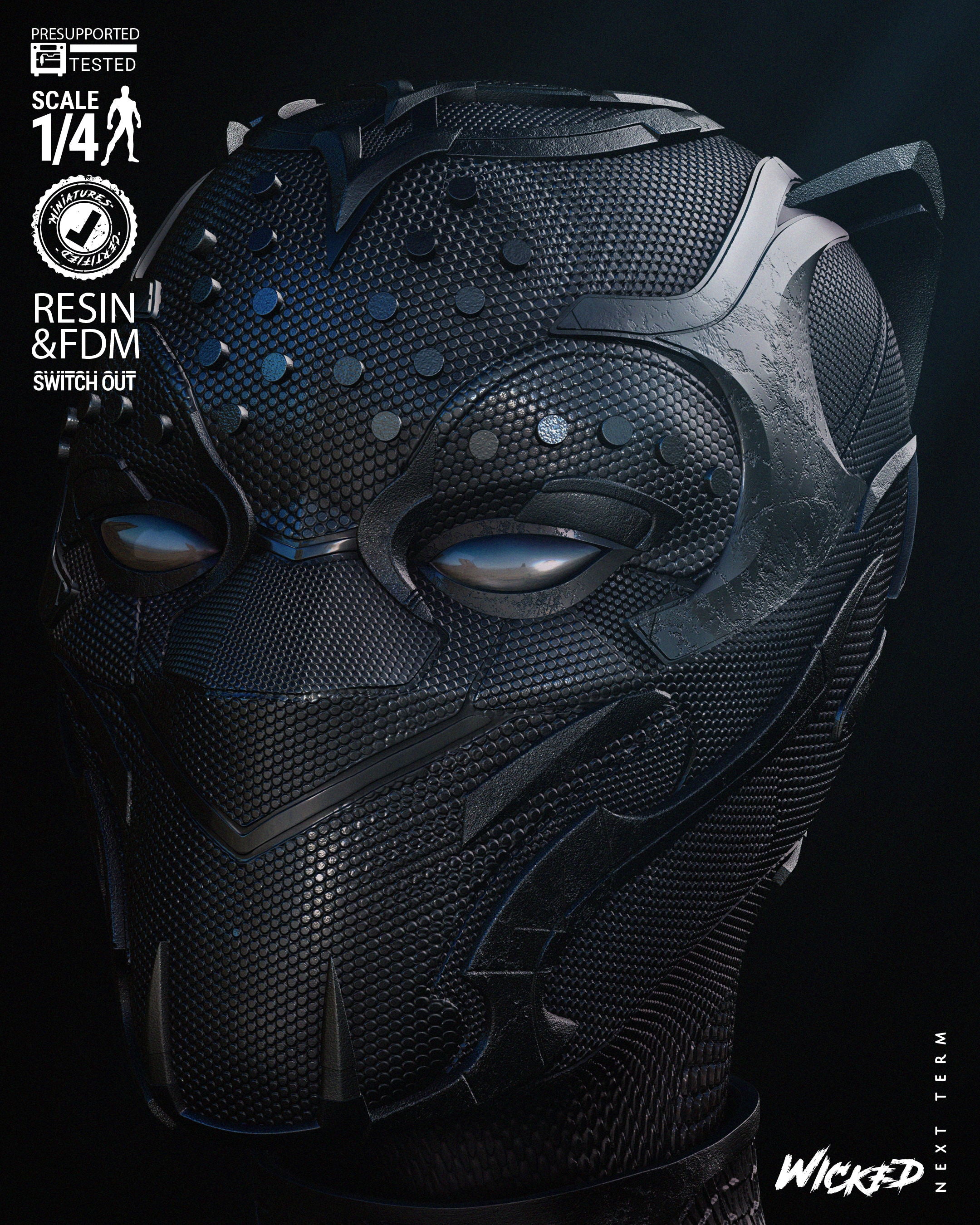 Black Panther Shuri Bust - 3D Print Kit 4th and 8th Scale