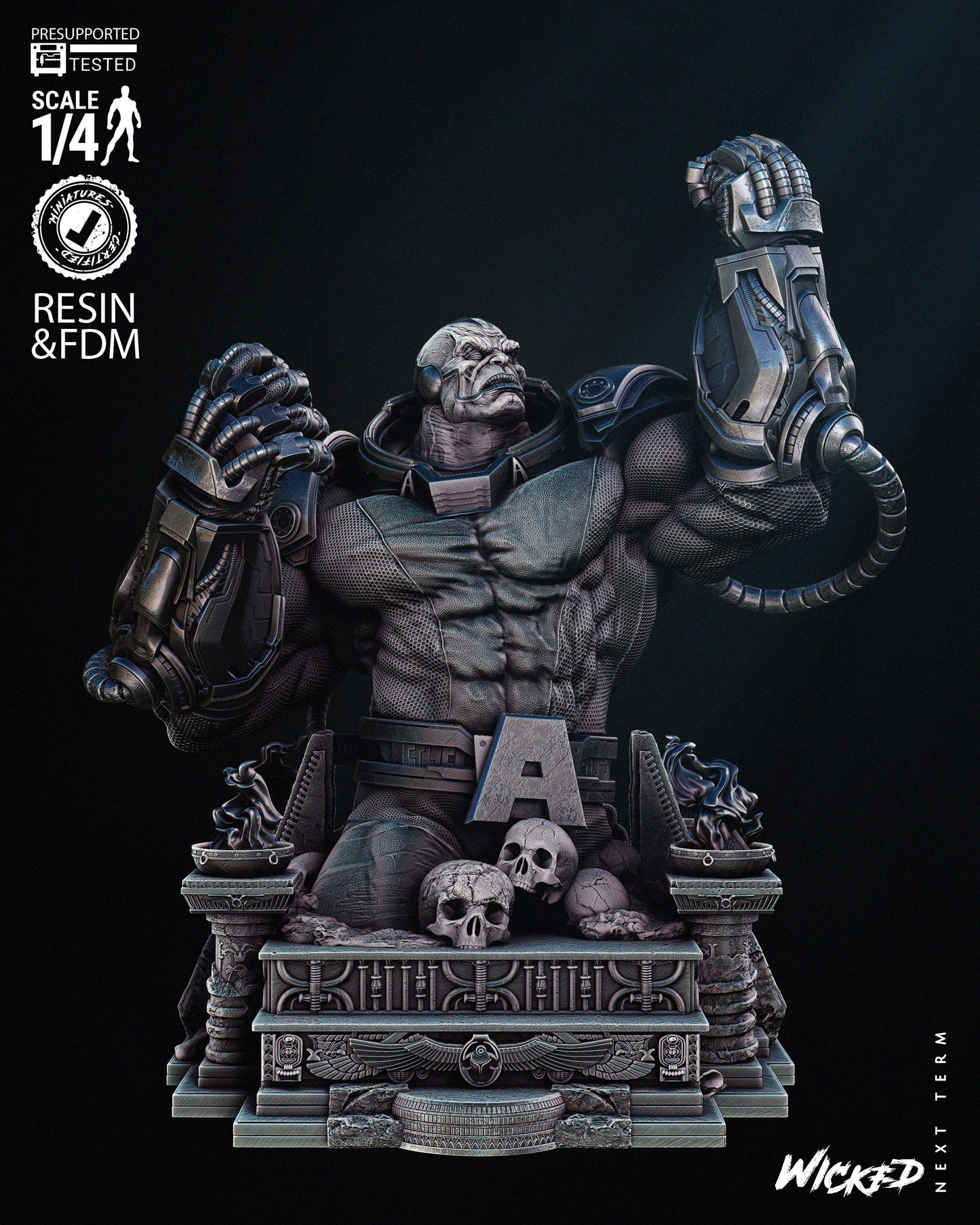 Apocalypse Bust- 3D Printed - 4th or 8th scale - Fan Art