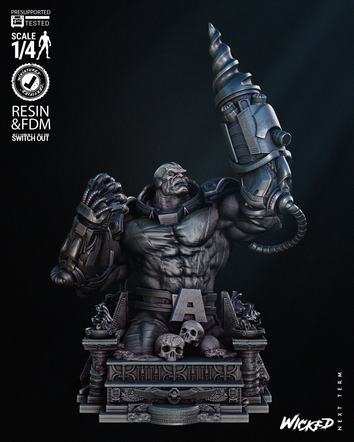 Apocalypse Bust- 3D Printed - 4th or 8th scale - Fan Art