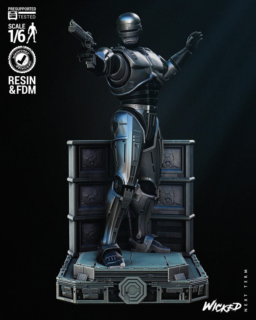 Robocop Sculpt -3d Printed Model Kit - Fan Art