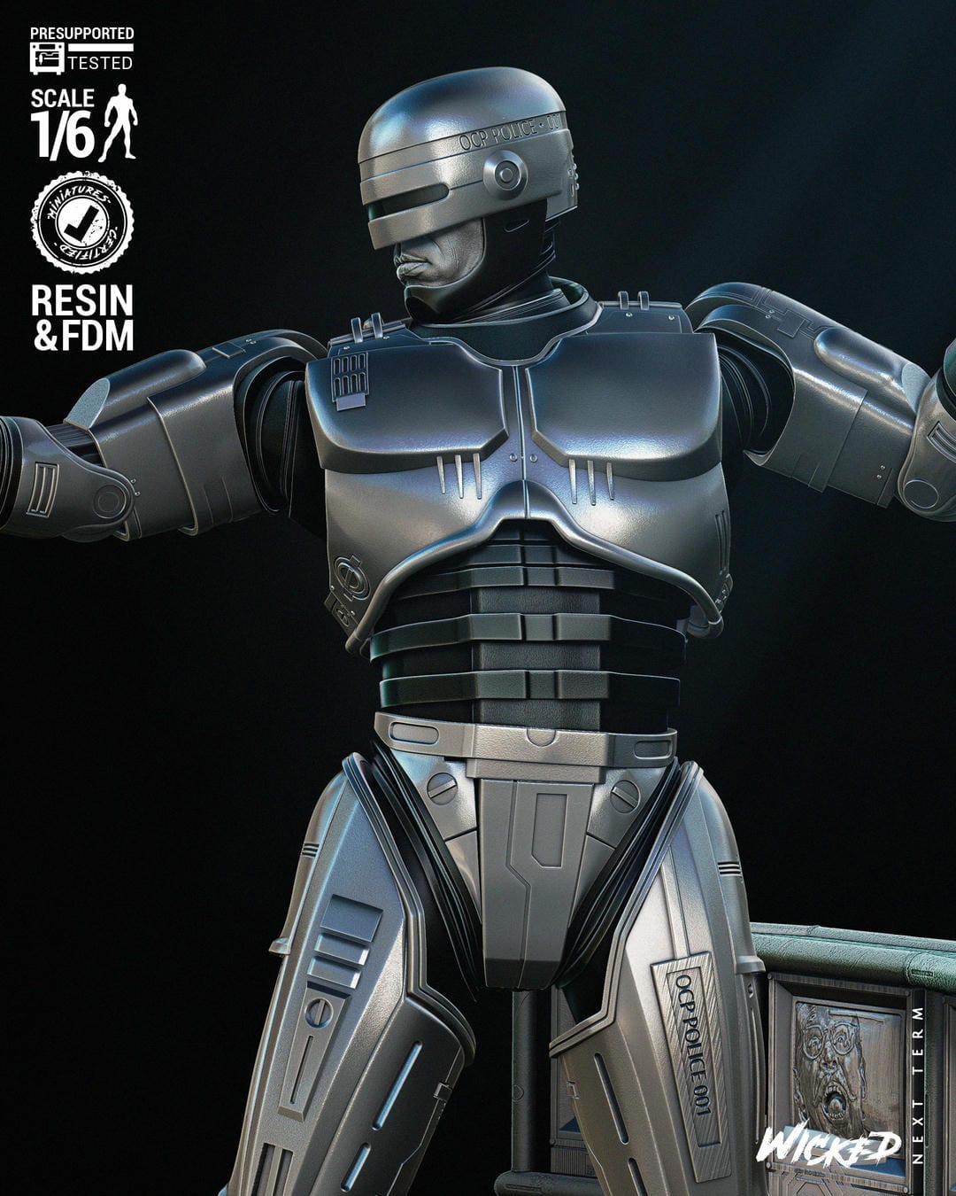 Robocop Sculpt -3d Printed Model Kit - Fan Art