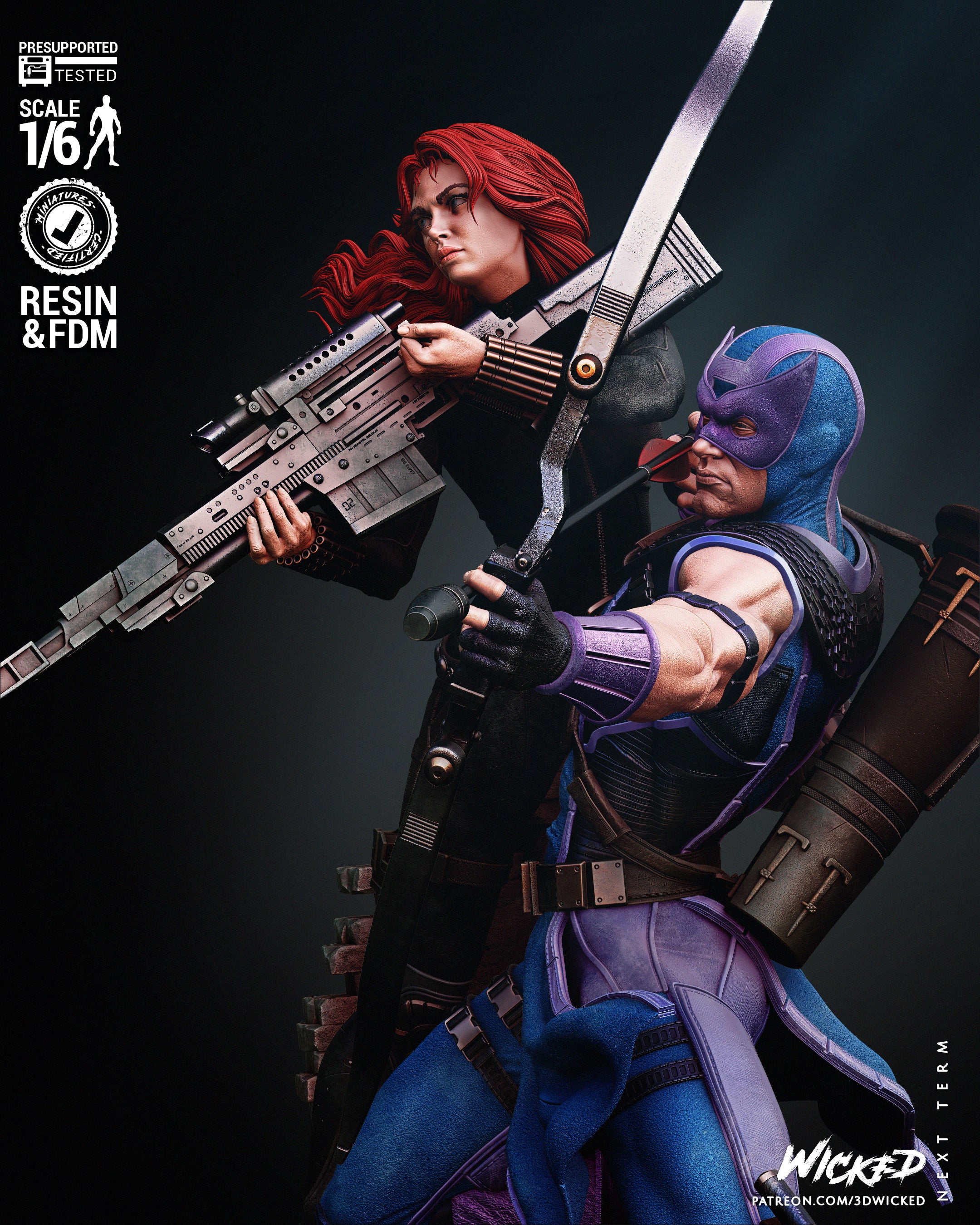Black Widow and Hawkeye Diorama (Fan Art)