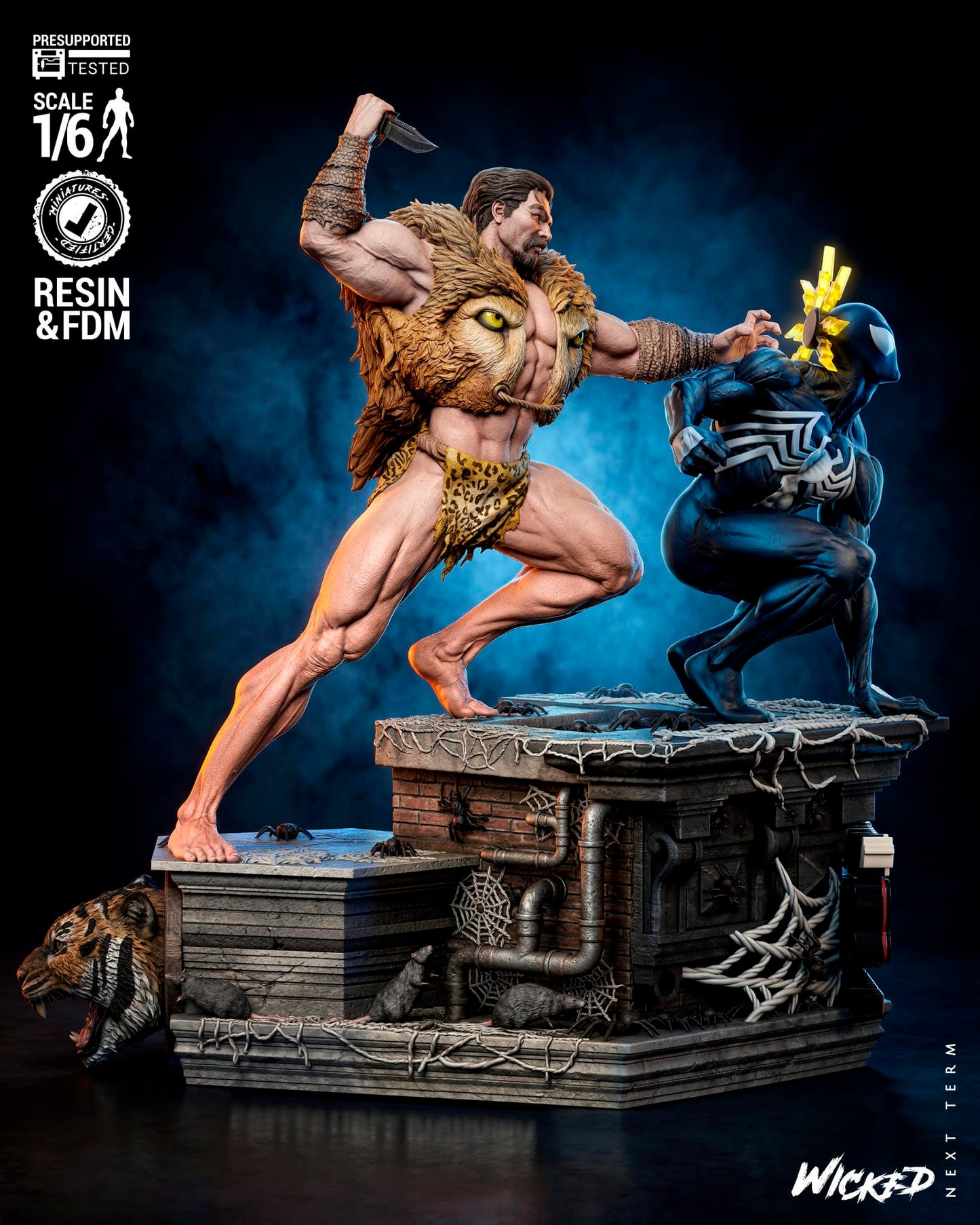 Spider-Man vs Kraven (Last Hunt) Diorama -3d Printed Model Kit - Fan Art