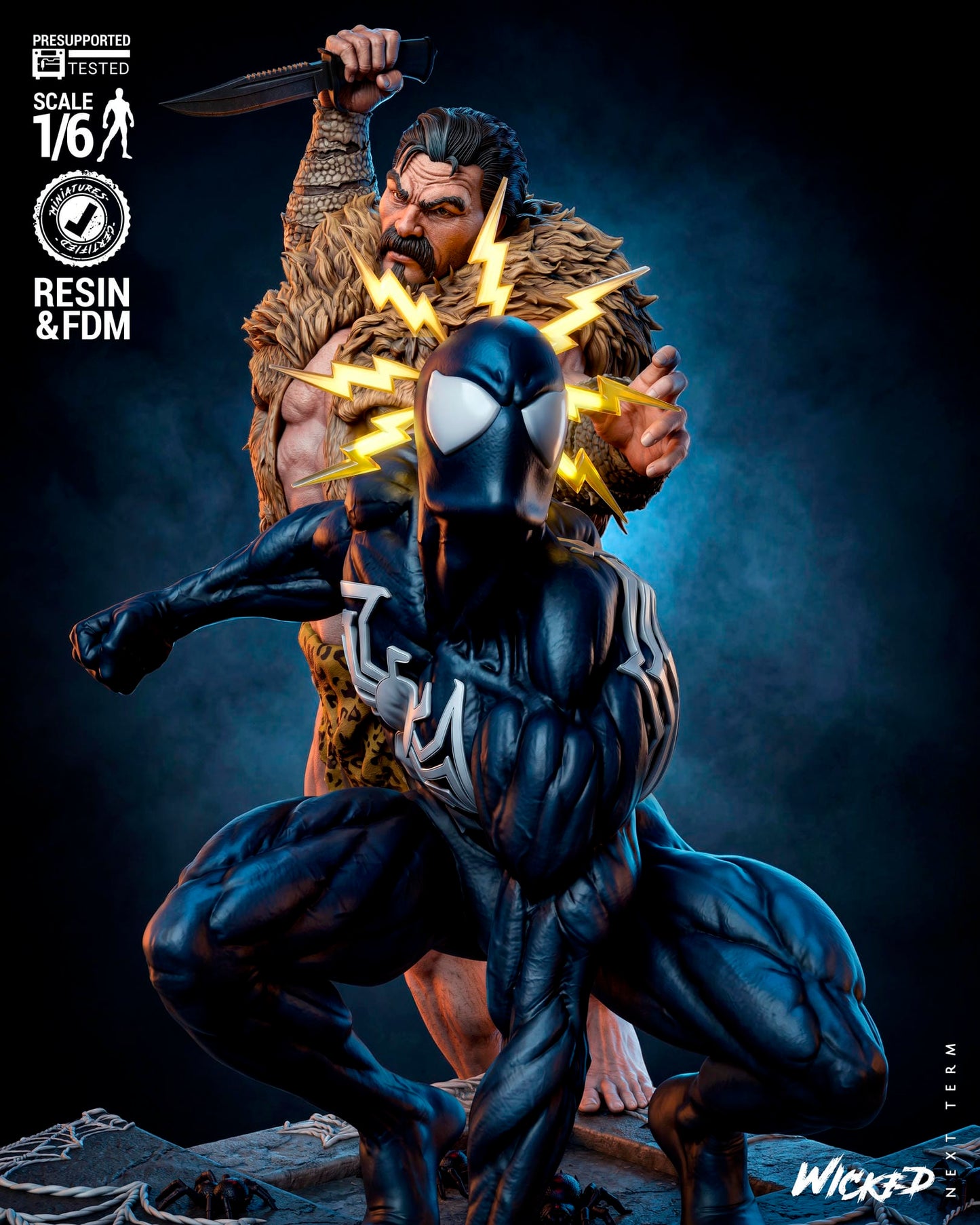 Spider-Man vs Kraven (Last Hunt) Diorama -3d Printed Model Kit - Fan Art