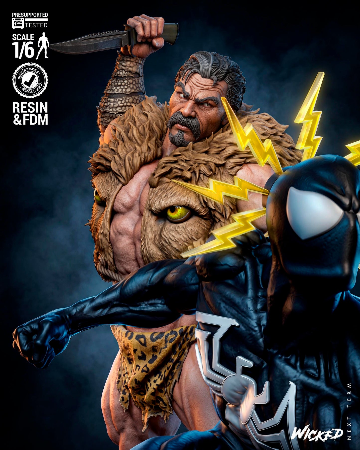 Spider-Man vs Kraven (Last Hunt) Diorama -3d Printed Model Kit - Fan Art