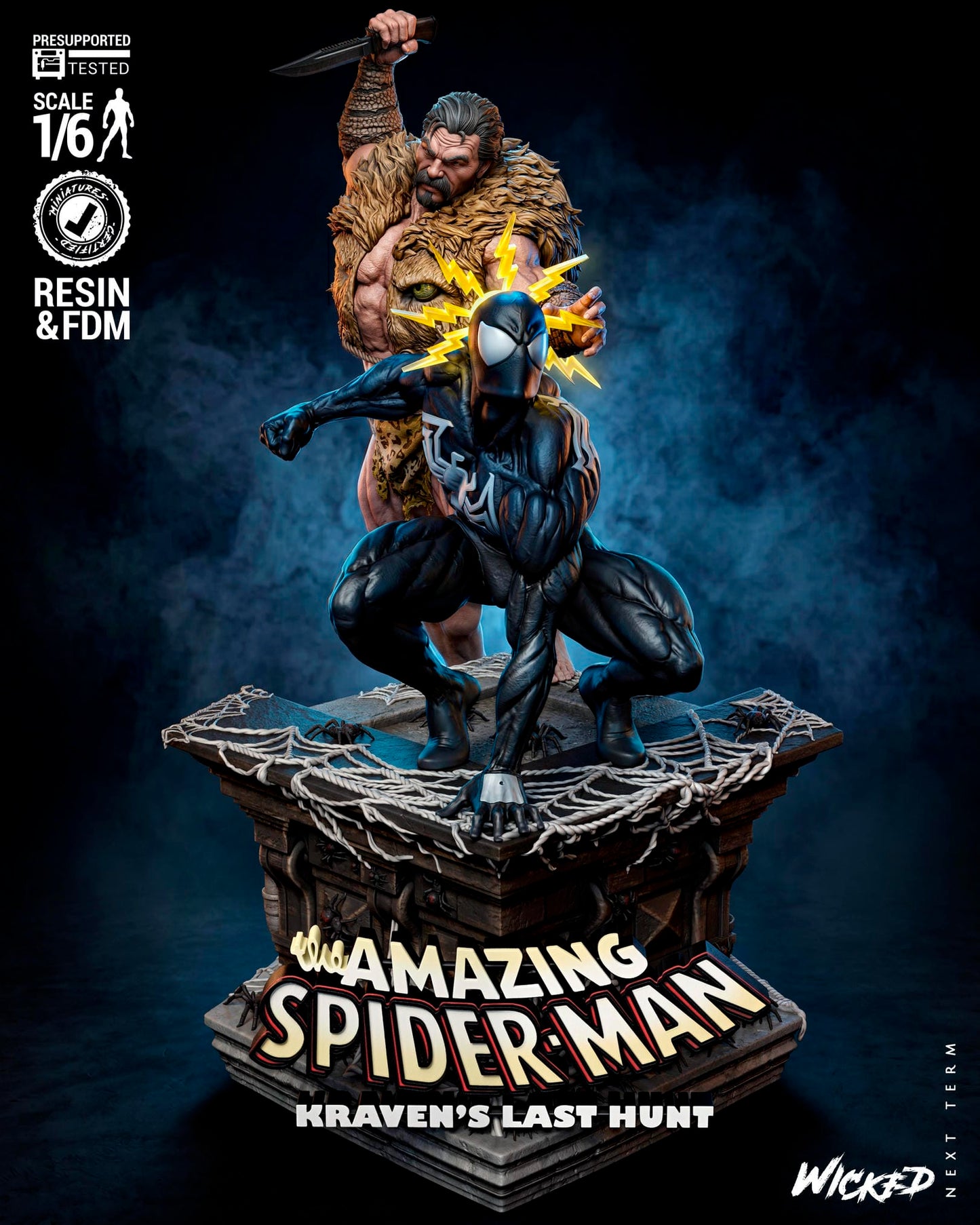 Spider-Man vs Kraven (Last Hunt) Diorama -3d Printed Model Kit - Fan Art