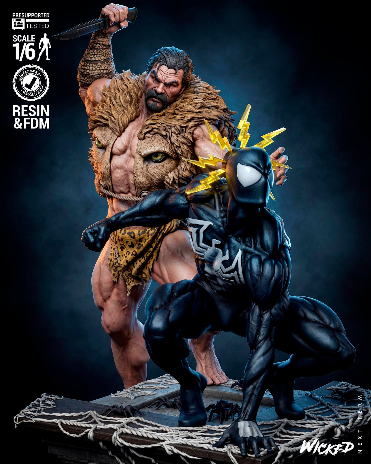 Spider-Man vs Kraven (Last Hunt) Diorama -3d Printed Model Kit - Fan Art