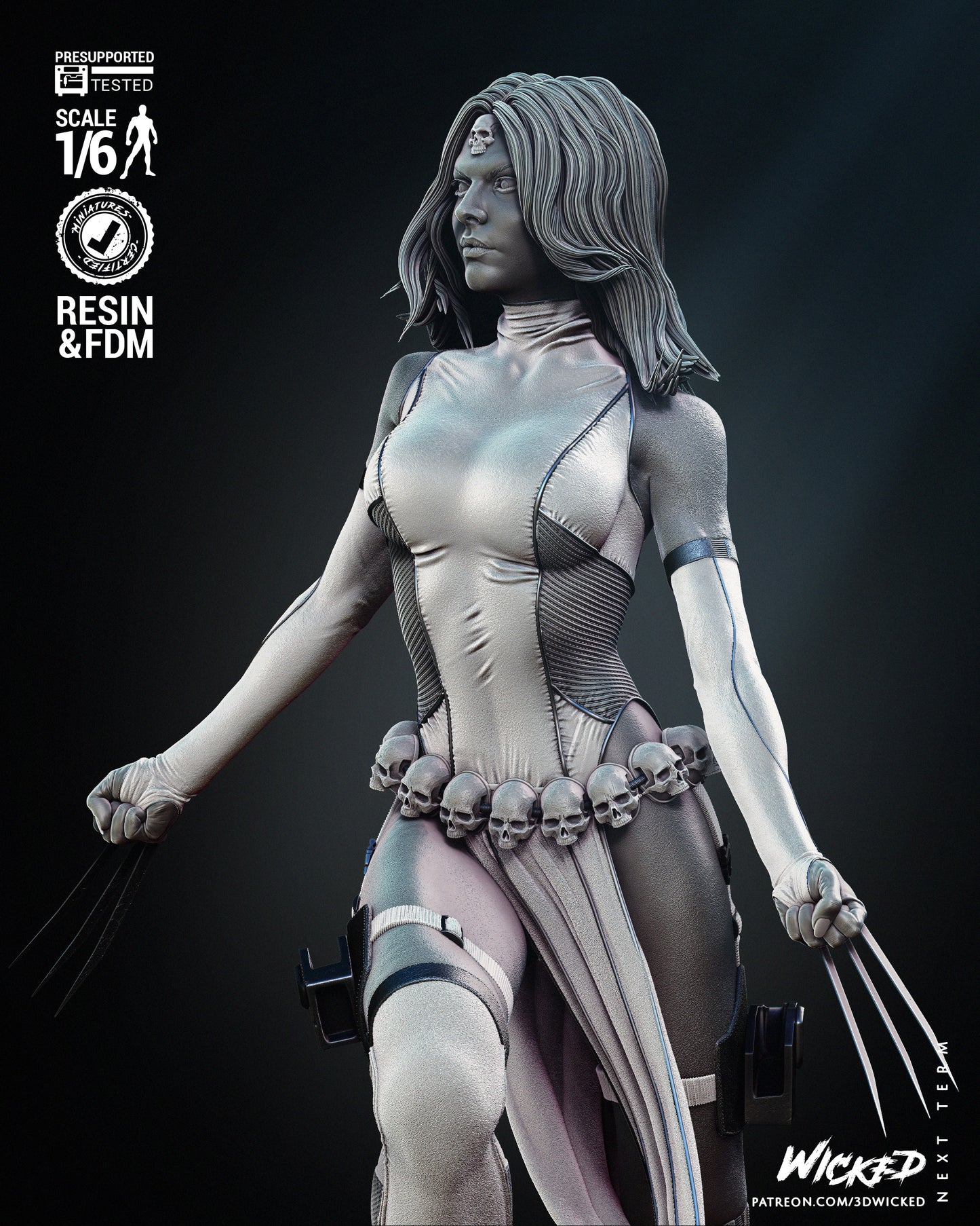 Mystique (Fan Art) Statue - 6 or 12 scale (385mm - 193mm tall)- 3D Print kit