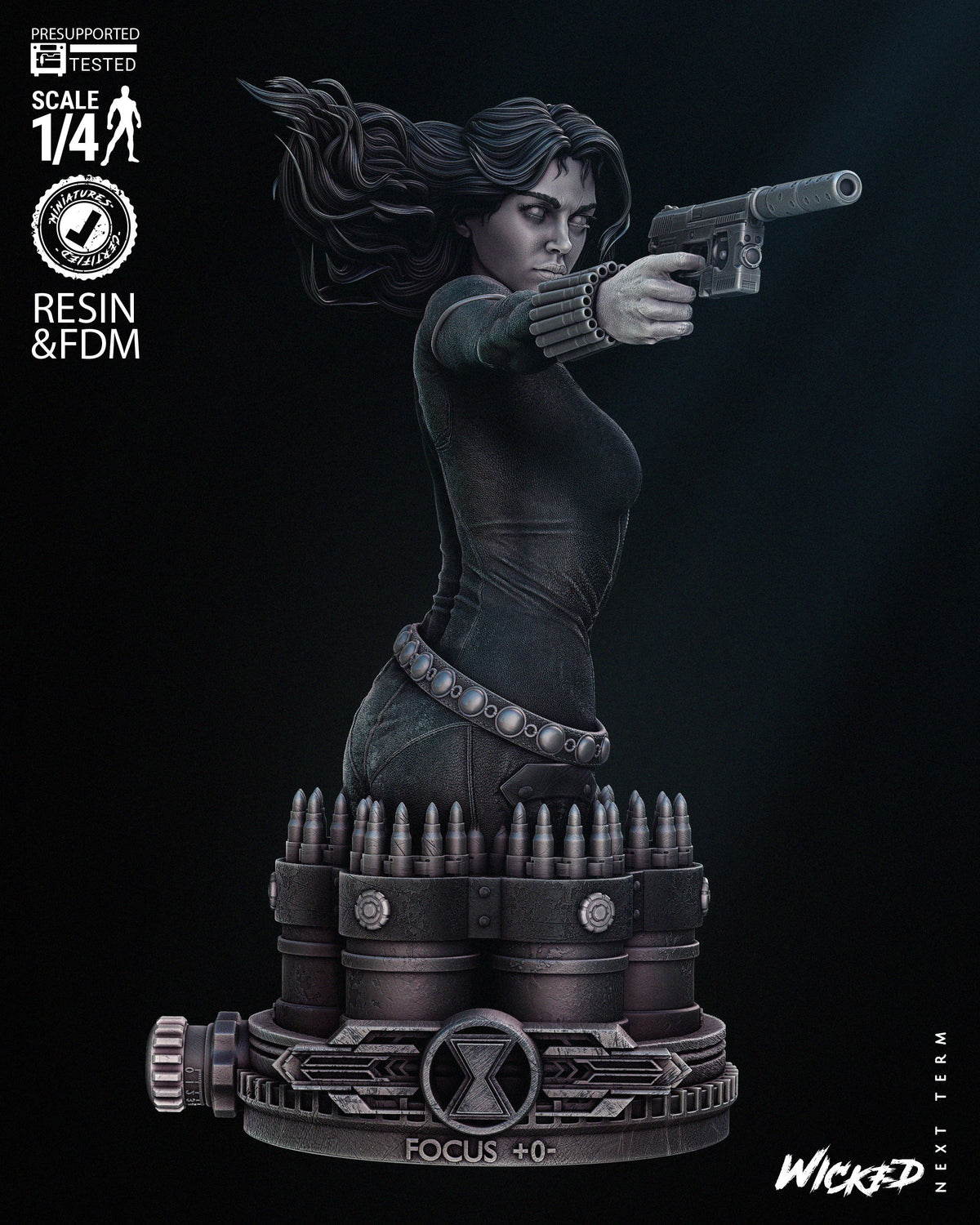 Black Widow 2024 Bust (Fan Art) - 4 or 8 scale - 3D Print kit