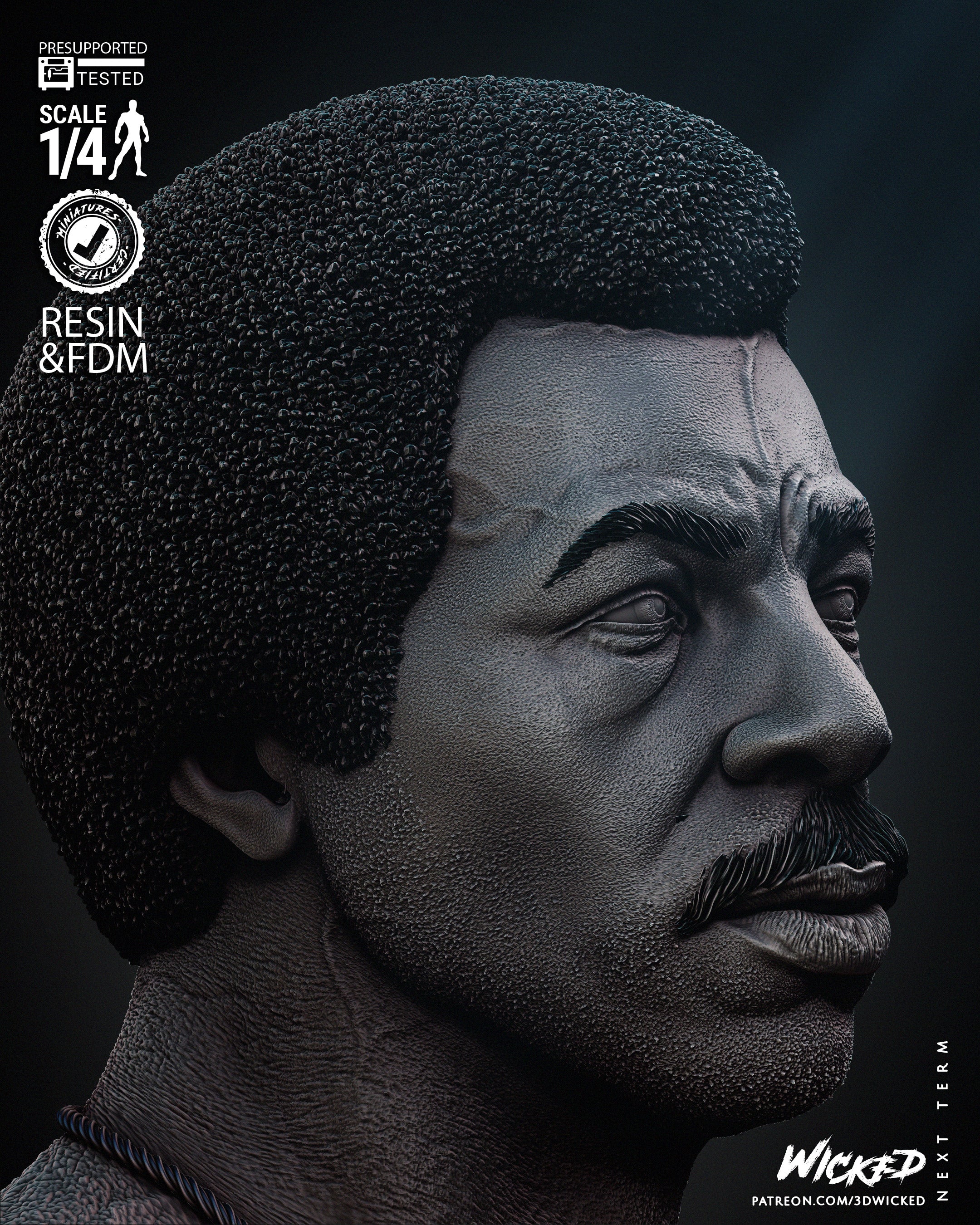 Apollo Creed (Rocky) Bust - Fan Art - 4 or 8 scale - 3D Print kit