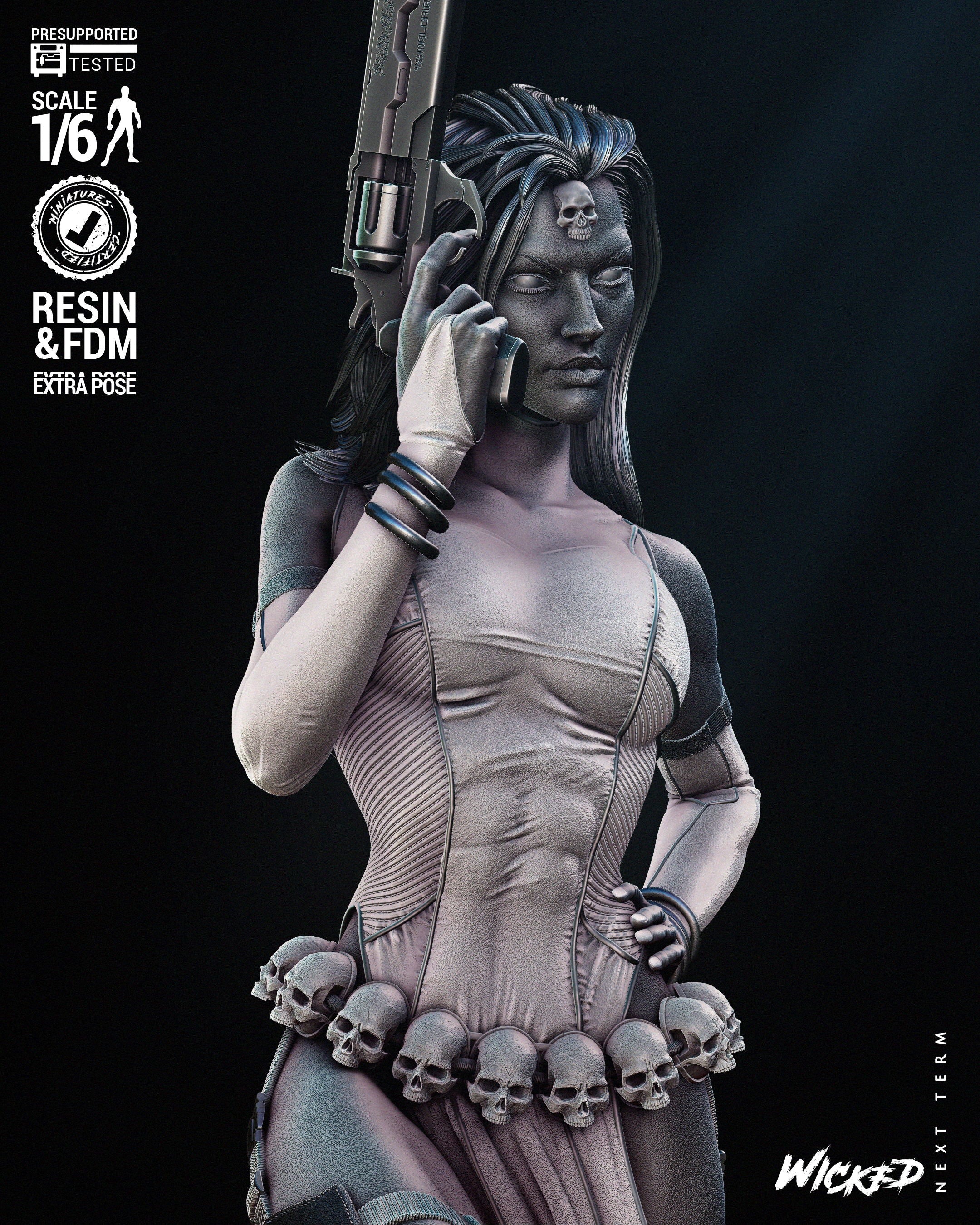 Mystique(Fan Art) Bust - 4 or 8 scale (320mm - 160mm tall)- 3D Print kit