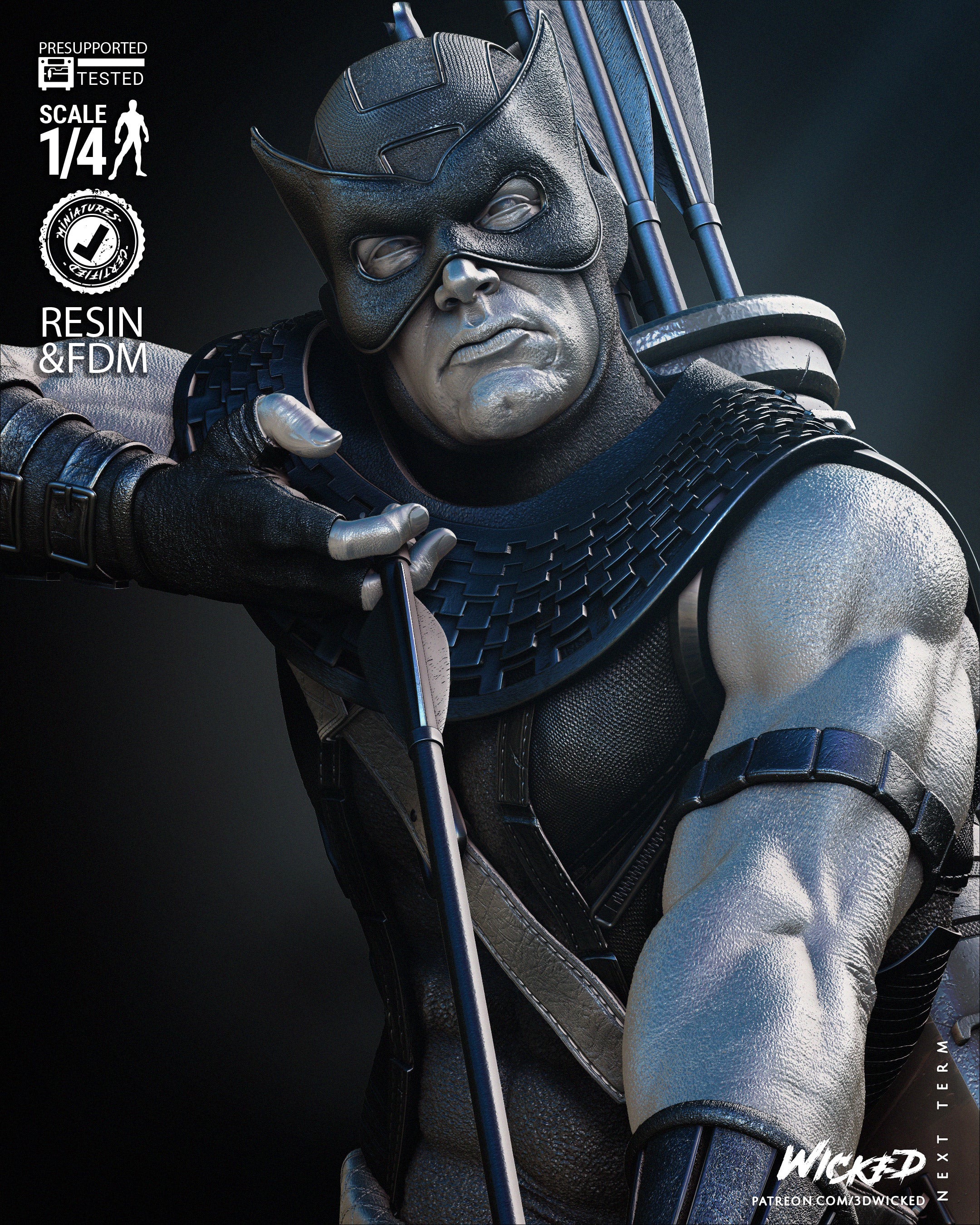 Hawkeye 2024 Bust (Fan Art) - 4 or 8 scale - 3D Print kit