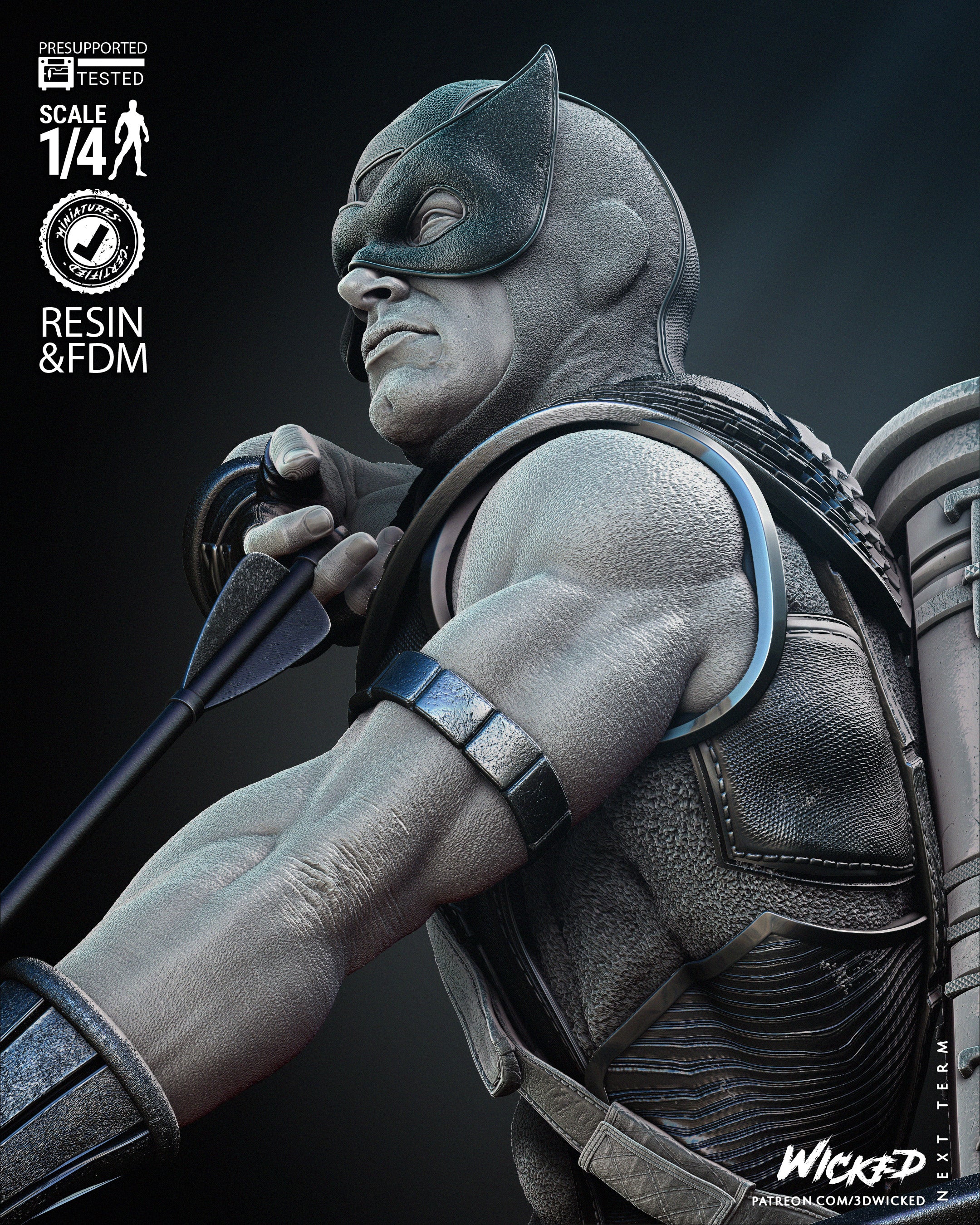 Hawkeye 2024 Bust (Fan Art) - 4 or 8 scale - 3D Print kit