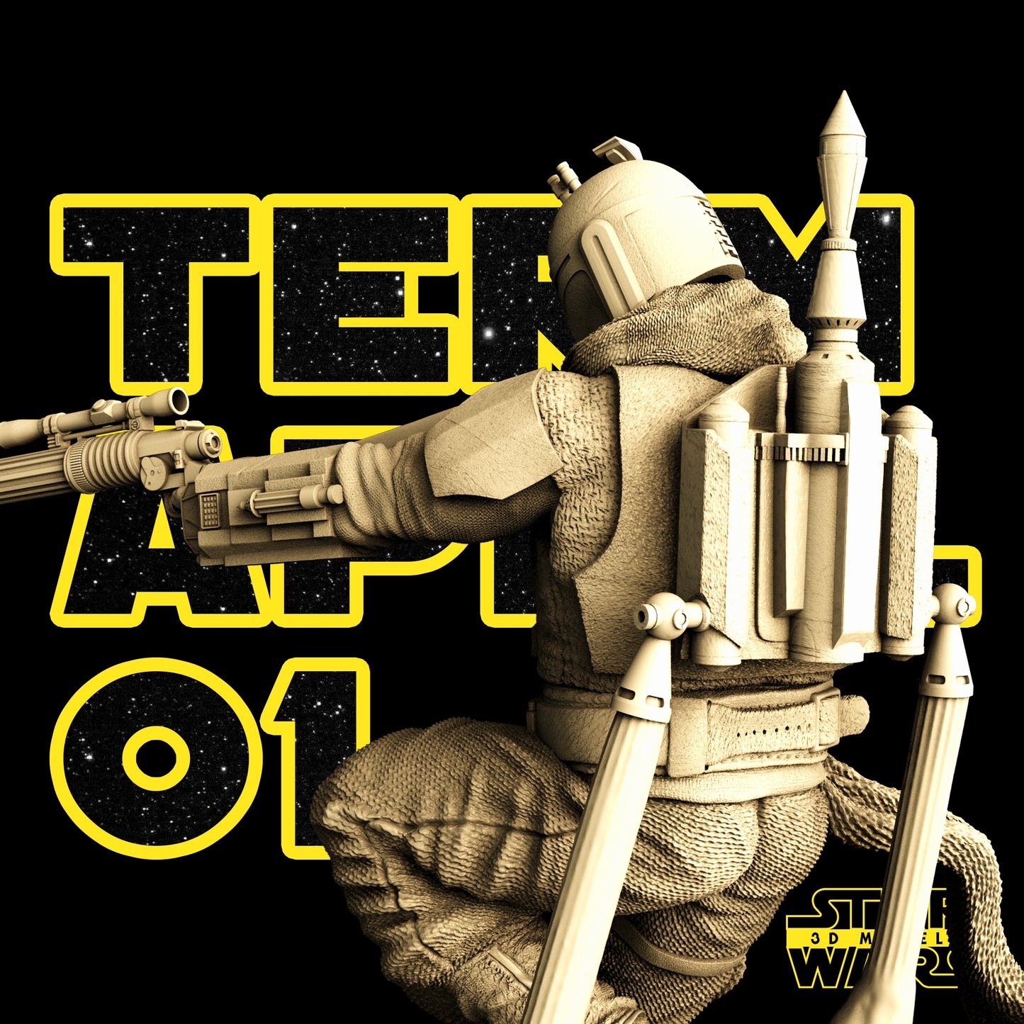 Bobba Fett Sculpture (Fan Art) - 1:6 Scale (300mm) - 3D Printed