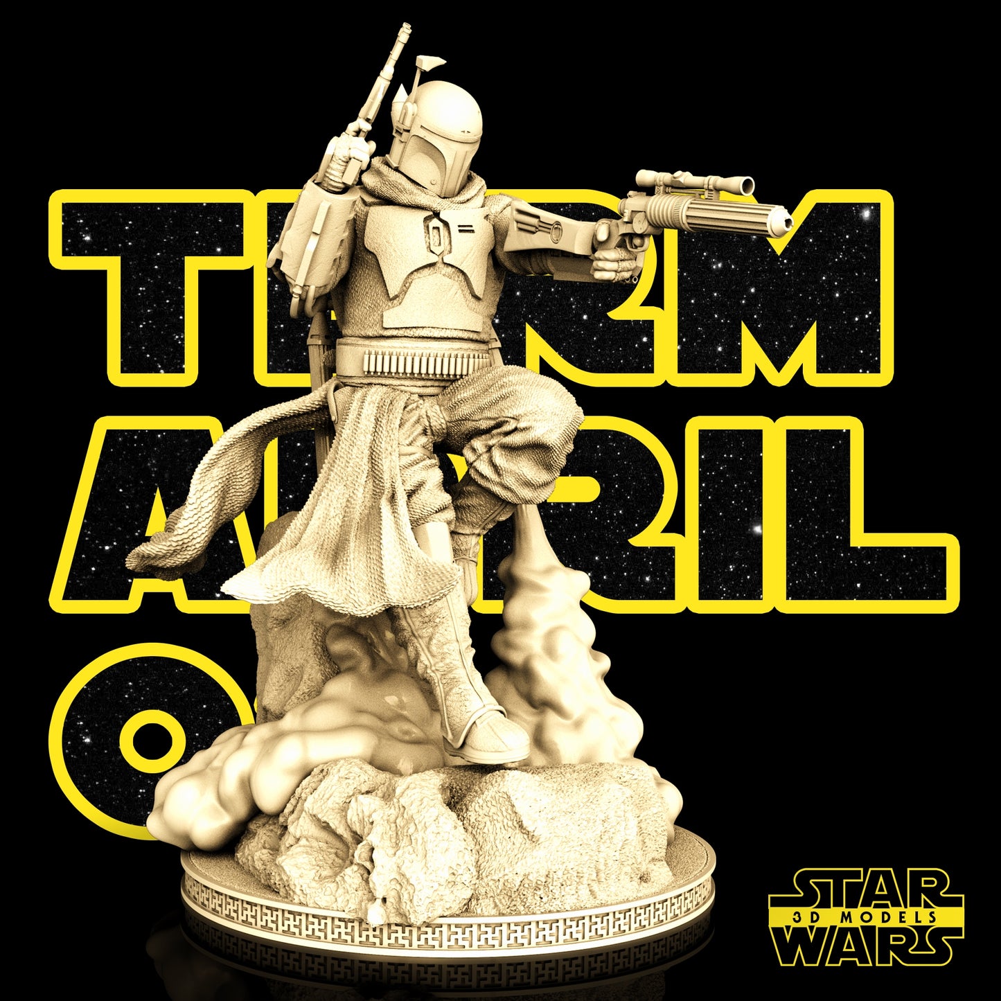 Bobba Fett Sculpture (Fan Art) - 1:6 Scale (300mm) - 3D Printed