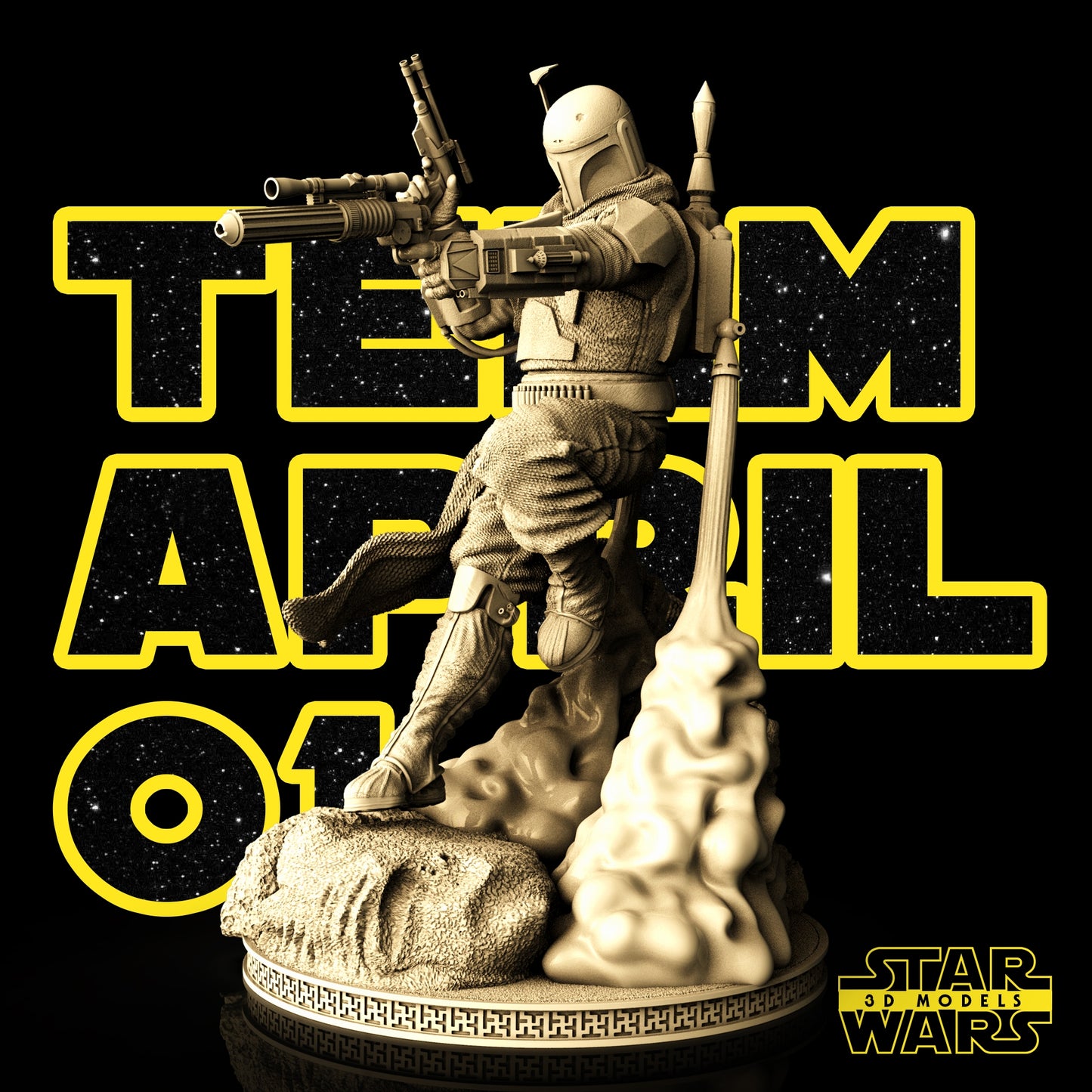 Bobba Fett Sculpture (Fan Art) - 1:6 Scale (300mm) - 3D Printed