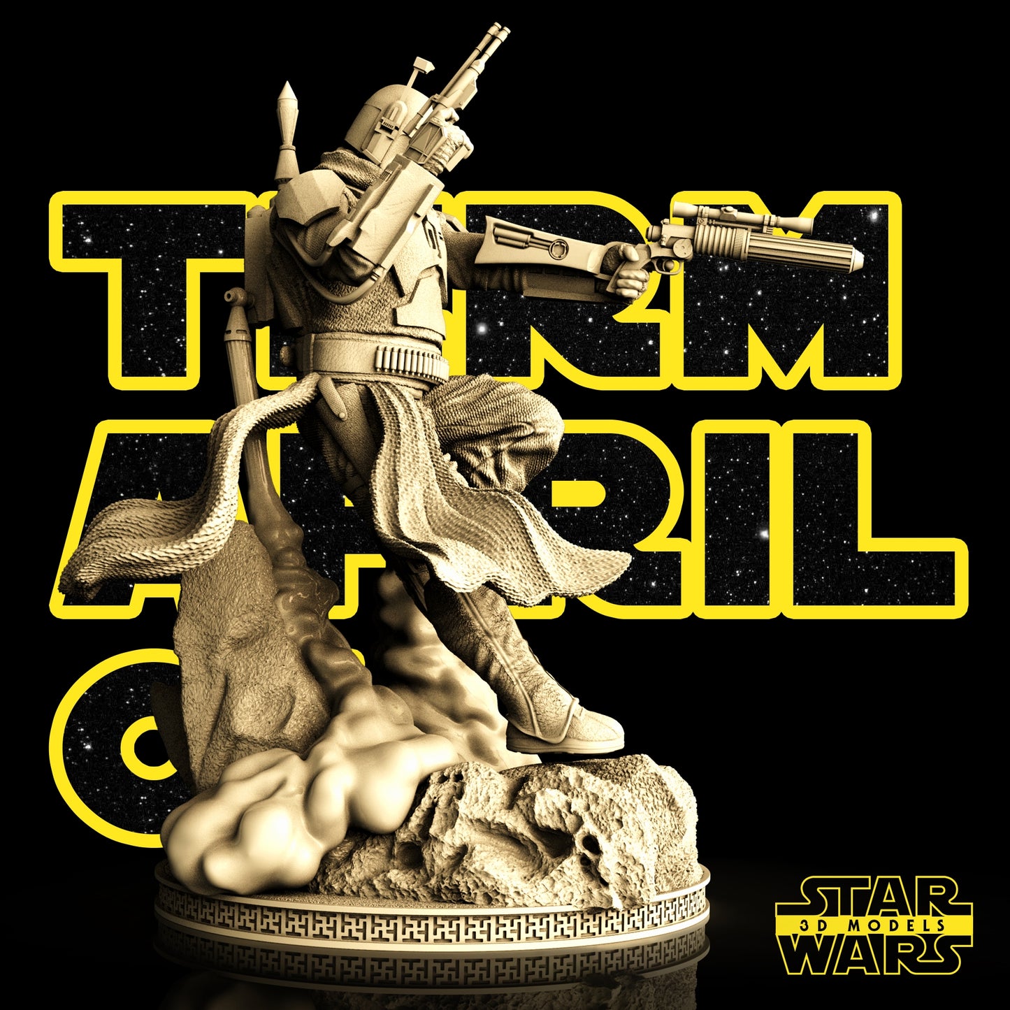 Bobba Fett Sculpture (Fan Art) - 1:6 Scale (300mm) - 3D Printed