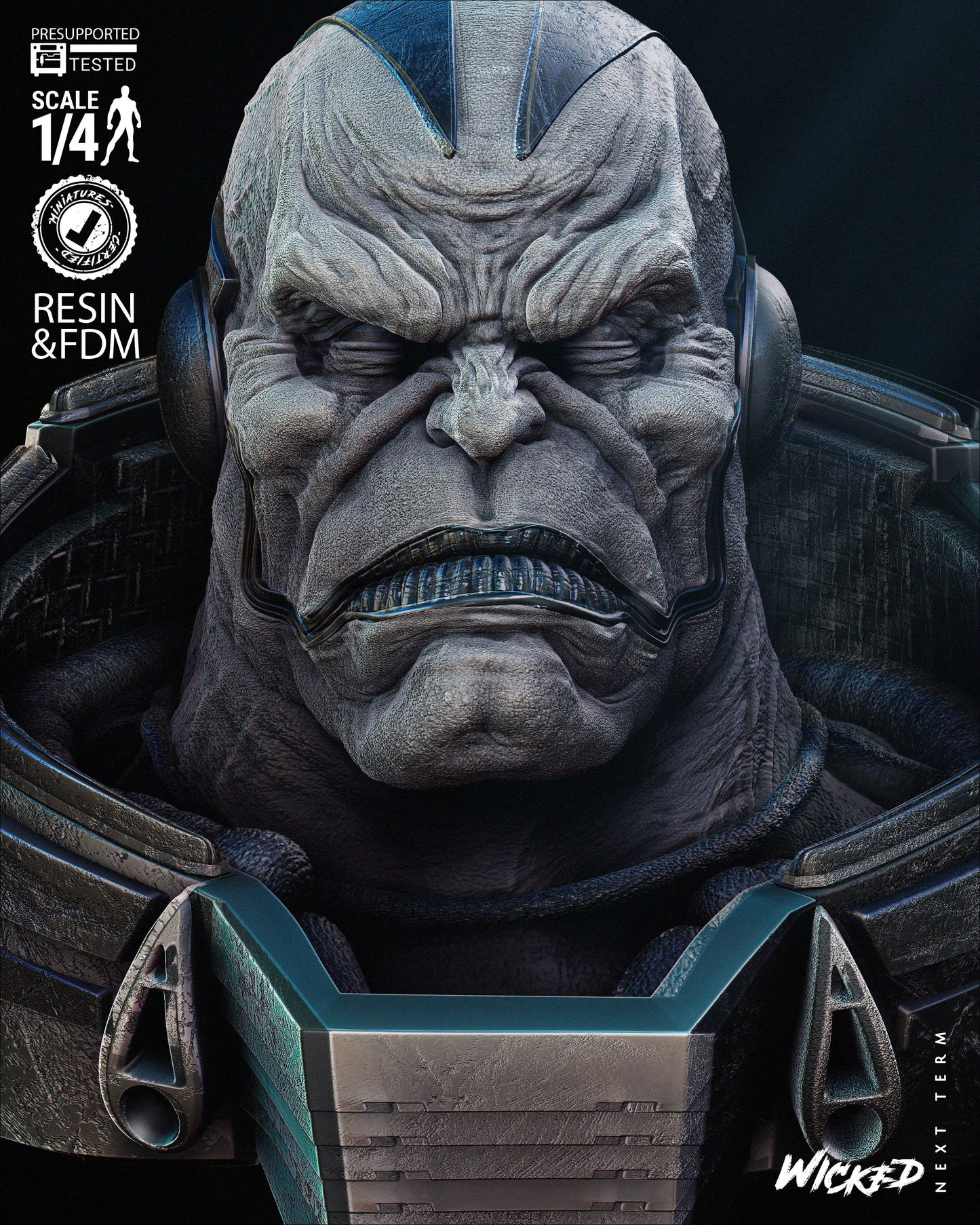 Apocalypse Portrait Bust- 3D Printed - 4th or 8th scale - Fan Art