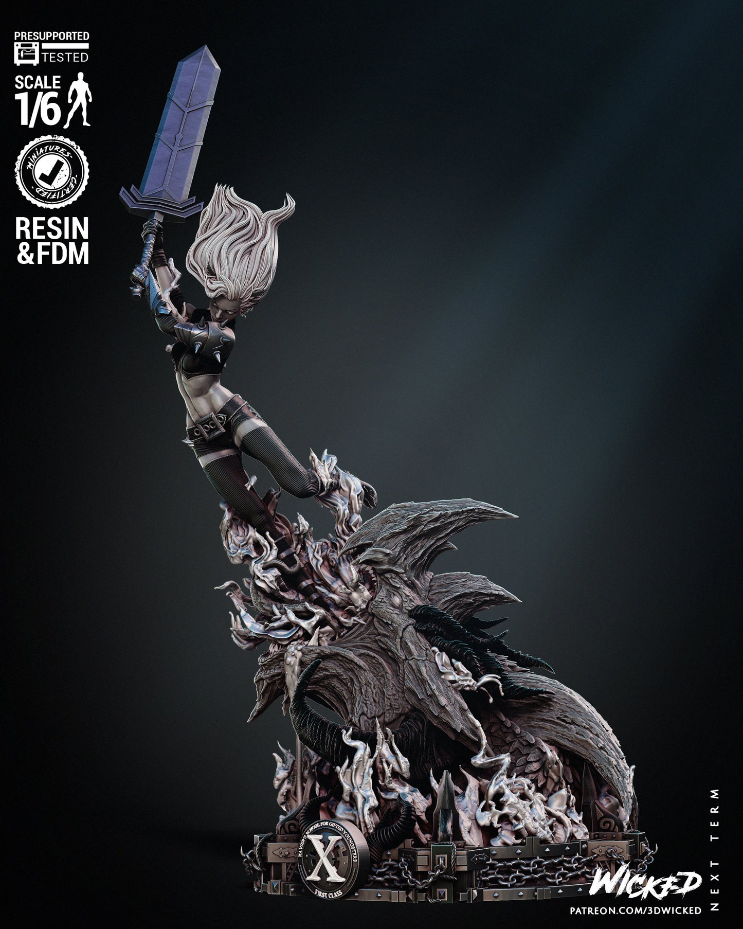 Magik (Fan Art) Statue - 6 or 12 scale (500mm - 250mm tall)- 3D Print kit