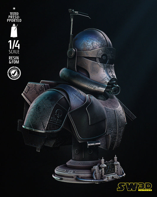 Crosshair Portrait Bust (Fan Art) Star Wars - 4 or 8 Scale - 3D Print kit