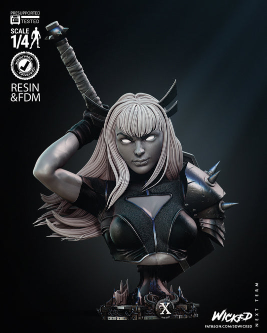 Magik (Fan Art) Bust - 4 or 8 scale - 3D Print kit