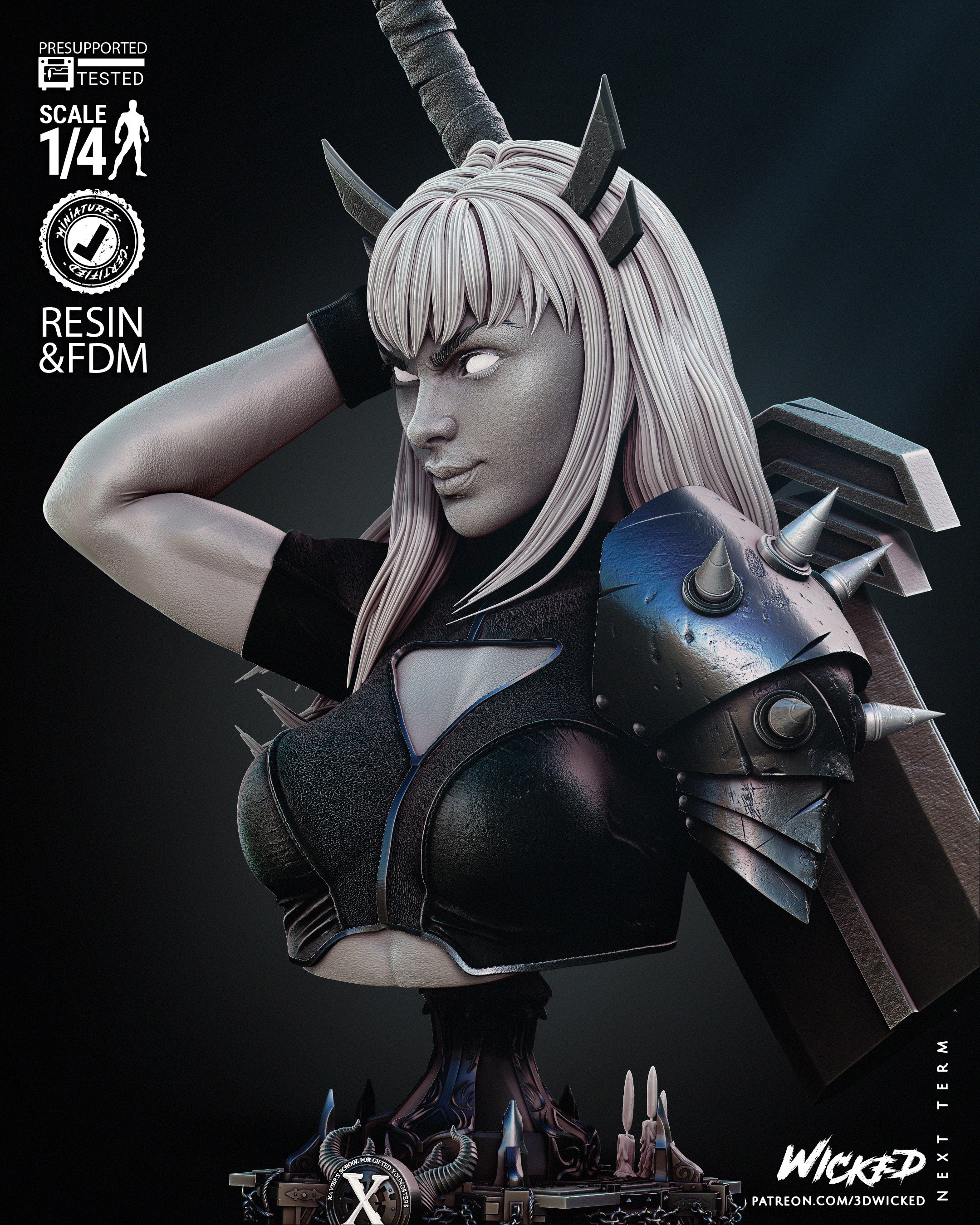 Magik (Fan Art) Bust - 4 or 8 scale - 3D Print kit