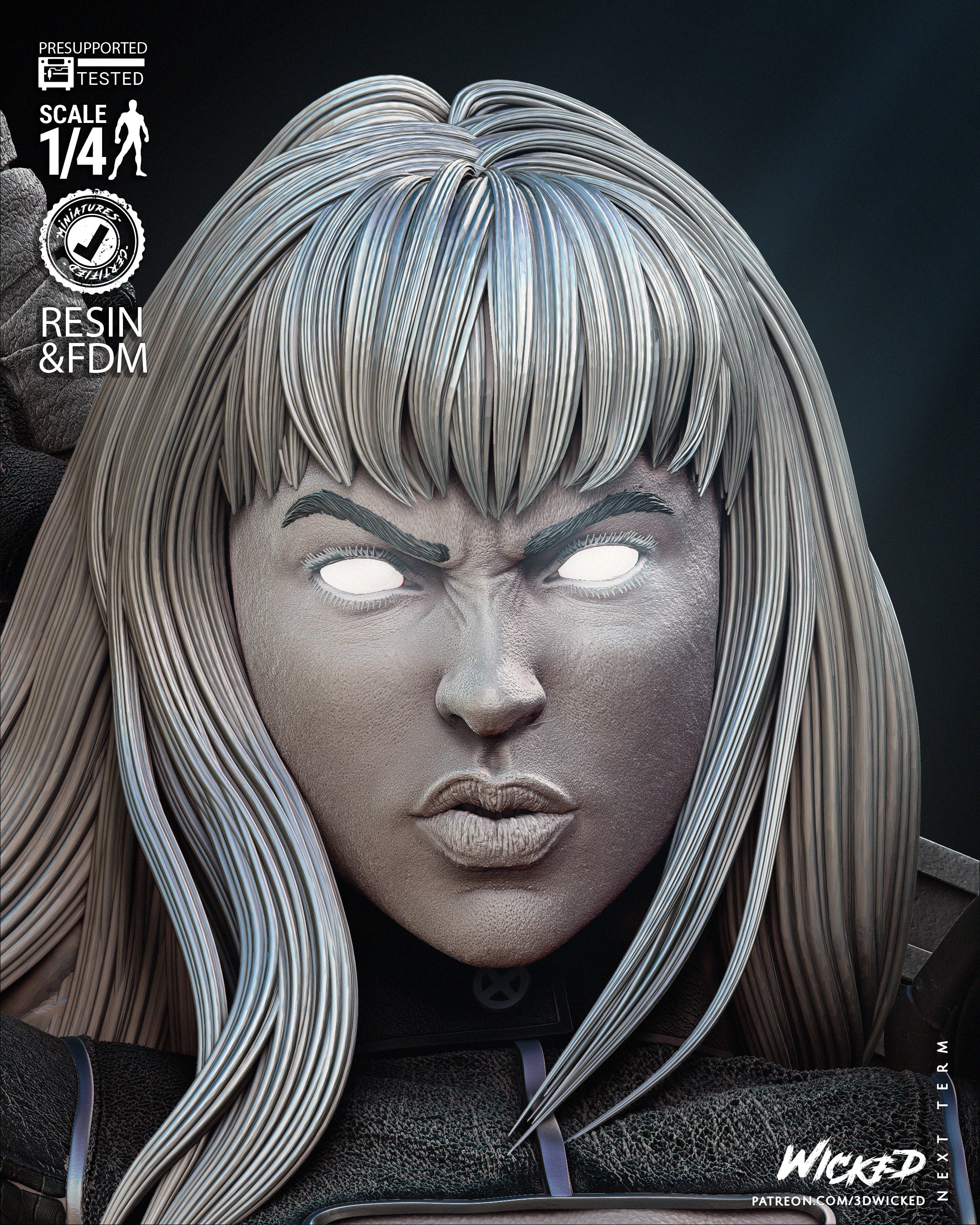 Magik (Fan Art) Bust - 4 or 8 scale - 3D Print kit